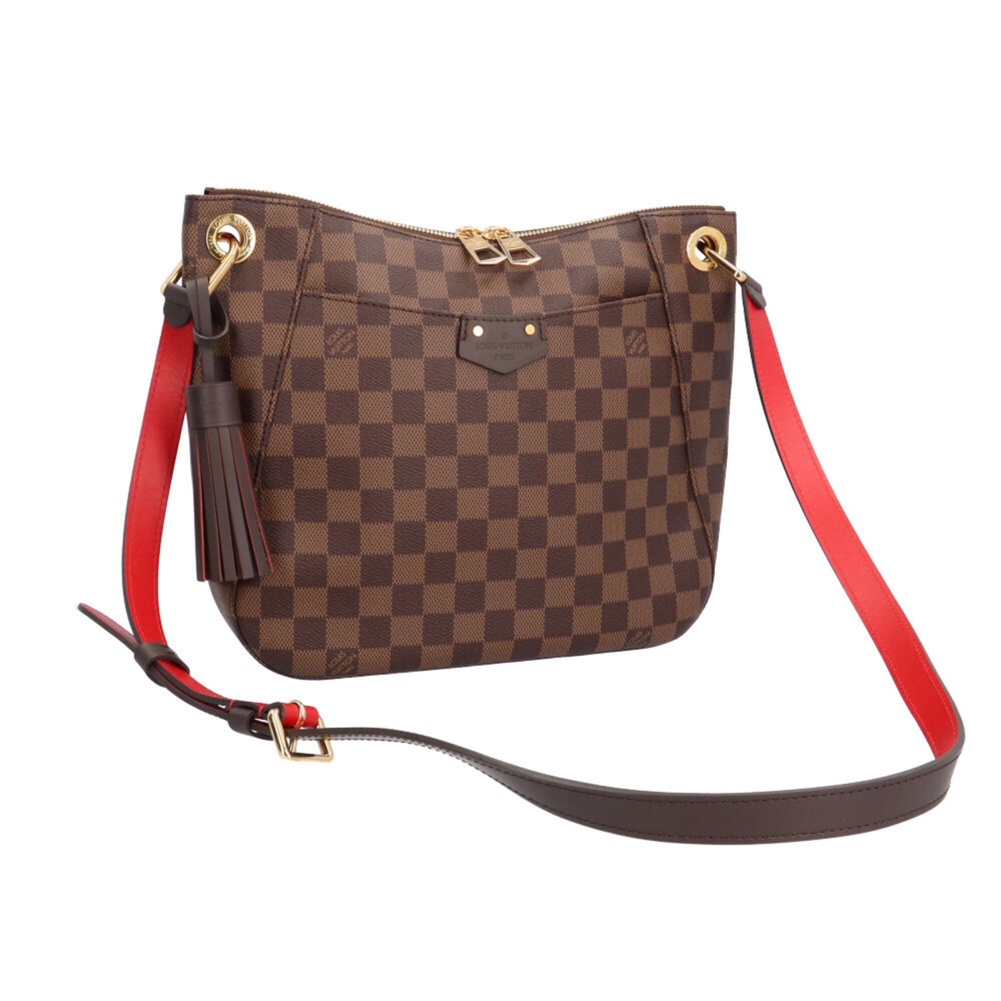 Louis Vuitton Damier Brown Red Color Damier Canvas Shoulder Bag (Pre-Owned)
