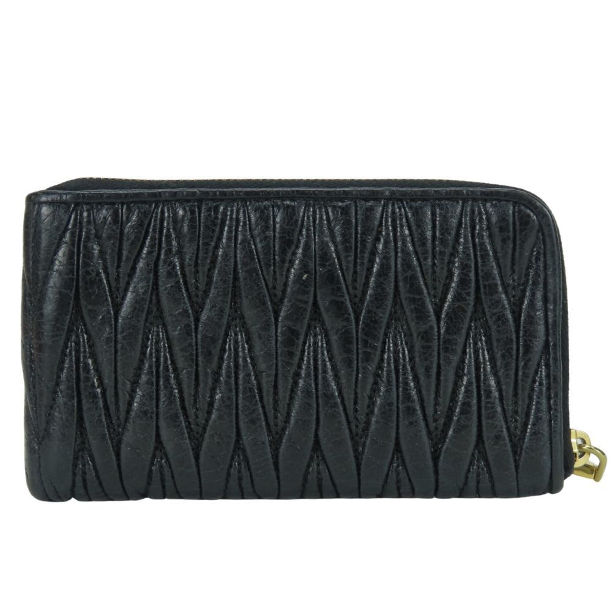 Miu Miu Black Leather Coin Purse/Coin Case (Pre-Owned)