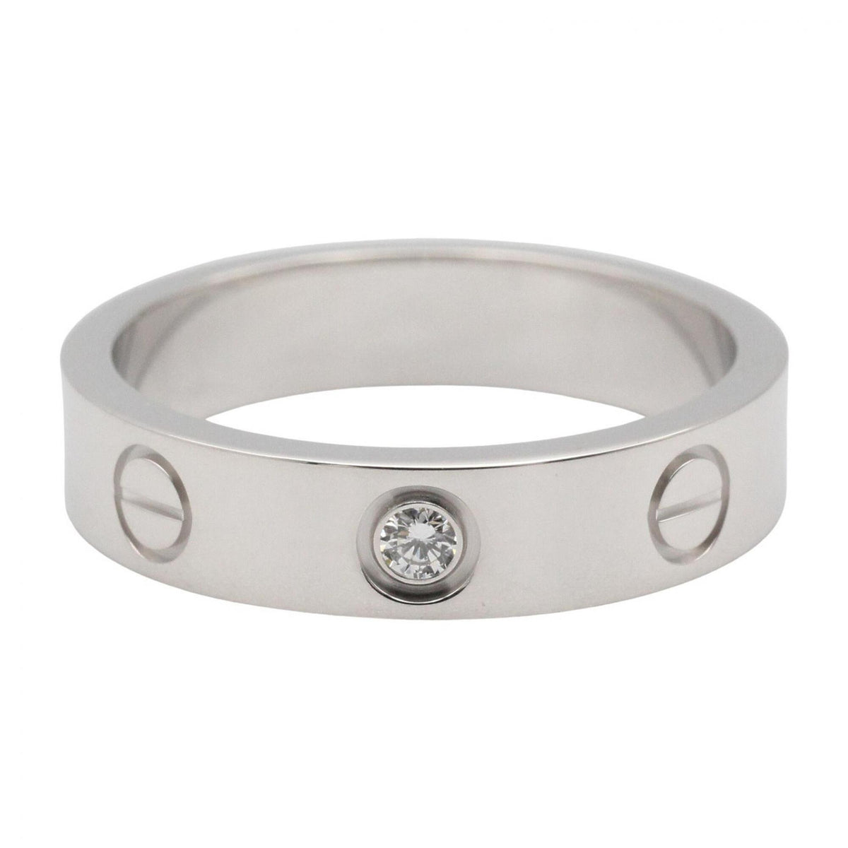 Cartier Silver Clear White Gold (18K) Band Ring (Pre-Owned)