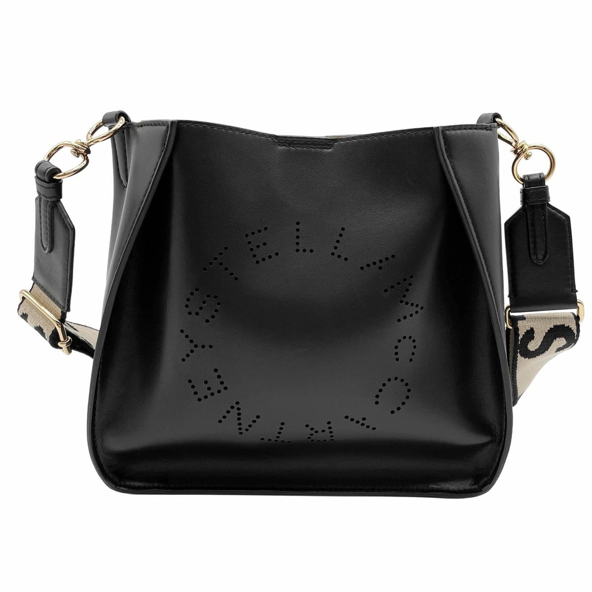 Stella Mccartney Black Faux Leather Shoulder Bag (Pre-Owned)