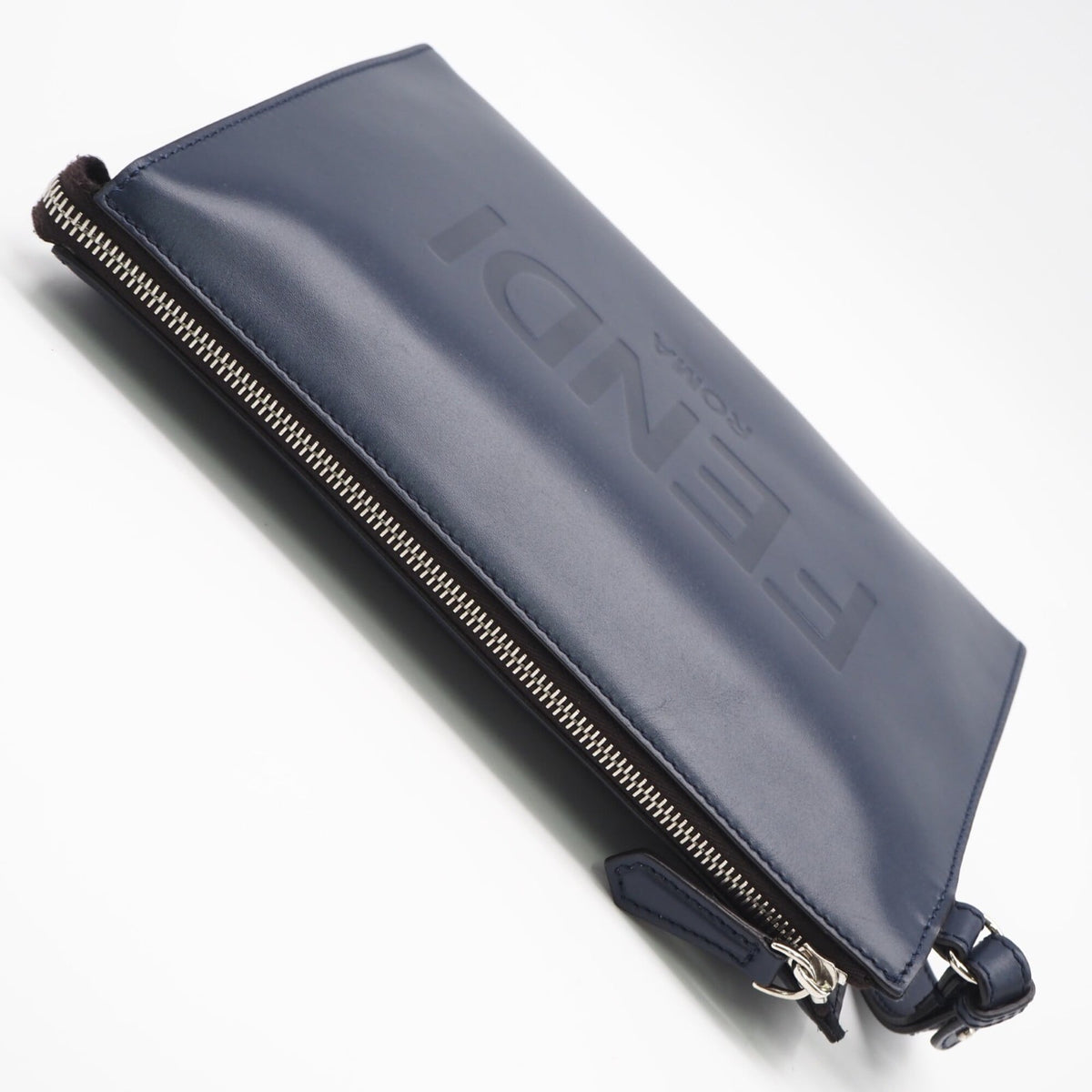 Fendi Navy Leather Clutch Bag (Pre-Owned)