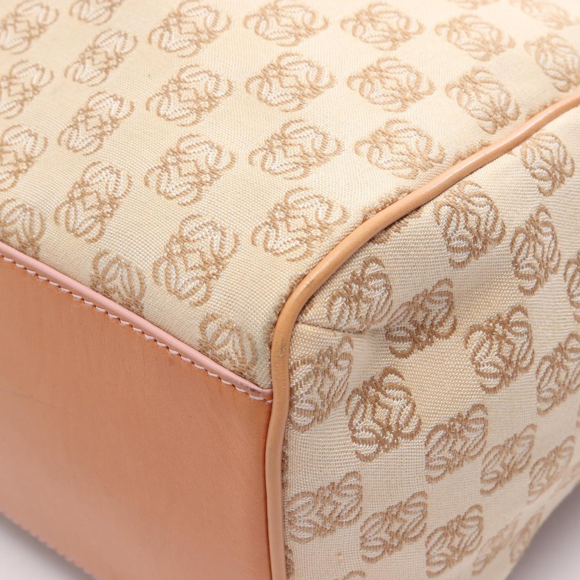 Loewe Beige Brown Canvas Leather Handbag Tote Bag (Pre-Owned)