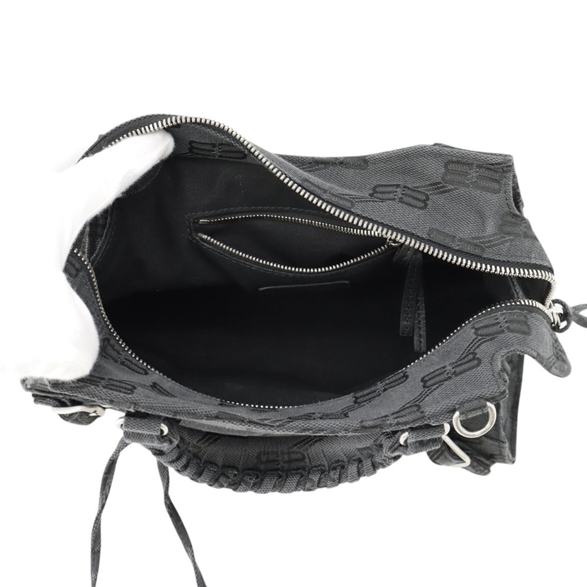 Balenciaga Gray Canvas Handbag Shoulder Bag (Pre-Owned)