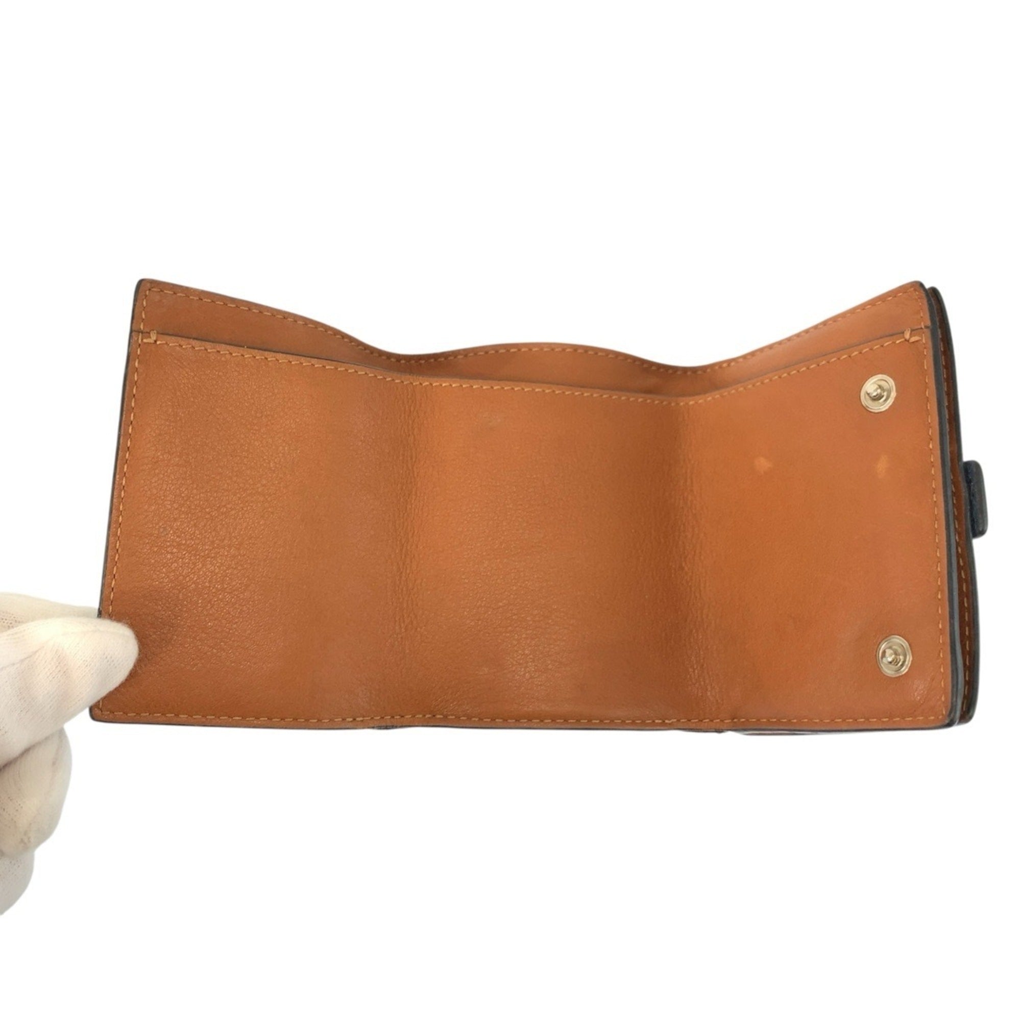 Loewe Black Brown Navy Leather Wallet (Tri-Fold) (Pre-Owned)