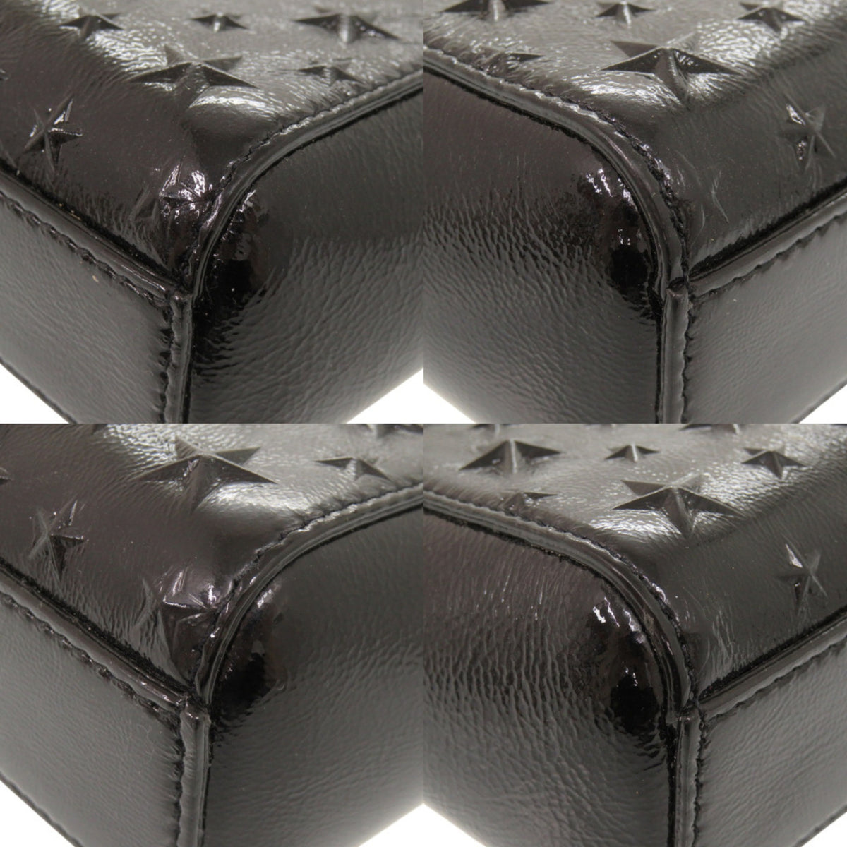 Jimmy Choo Black Patent Leather Handbag Shoulder Bag (Pre-Owned)