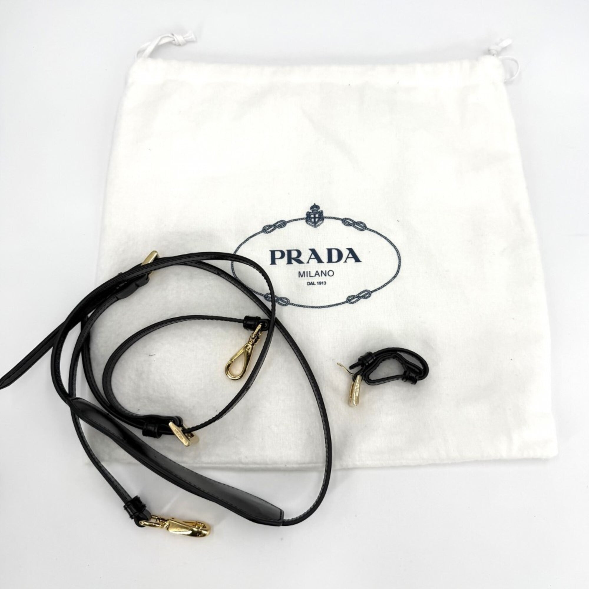 Prada Black Leather Handbag Shoulder Bag Tote Bag (Pre-Owned)