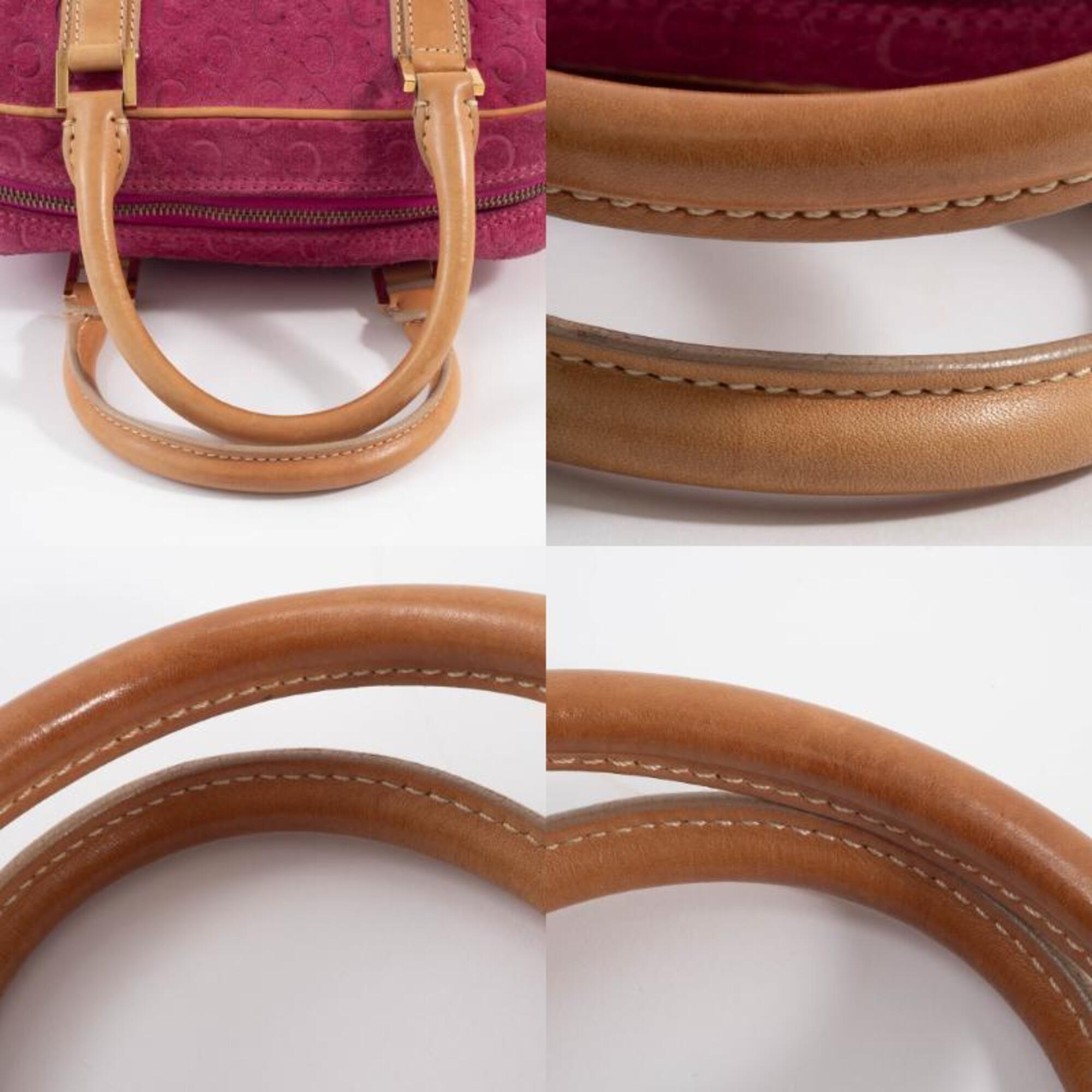 Celine Macadam Camel Purple Suede Leather Handbag (Pre-Owned)