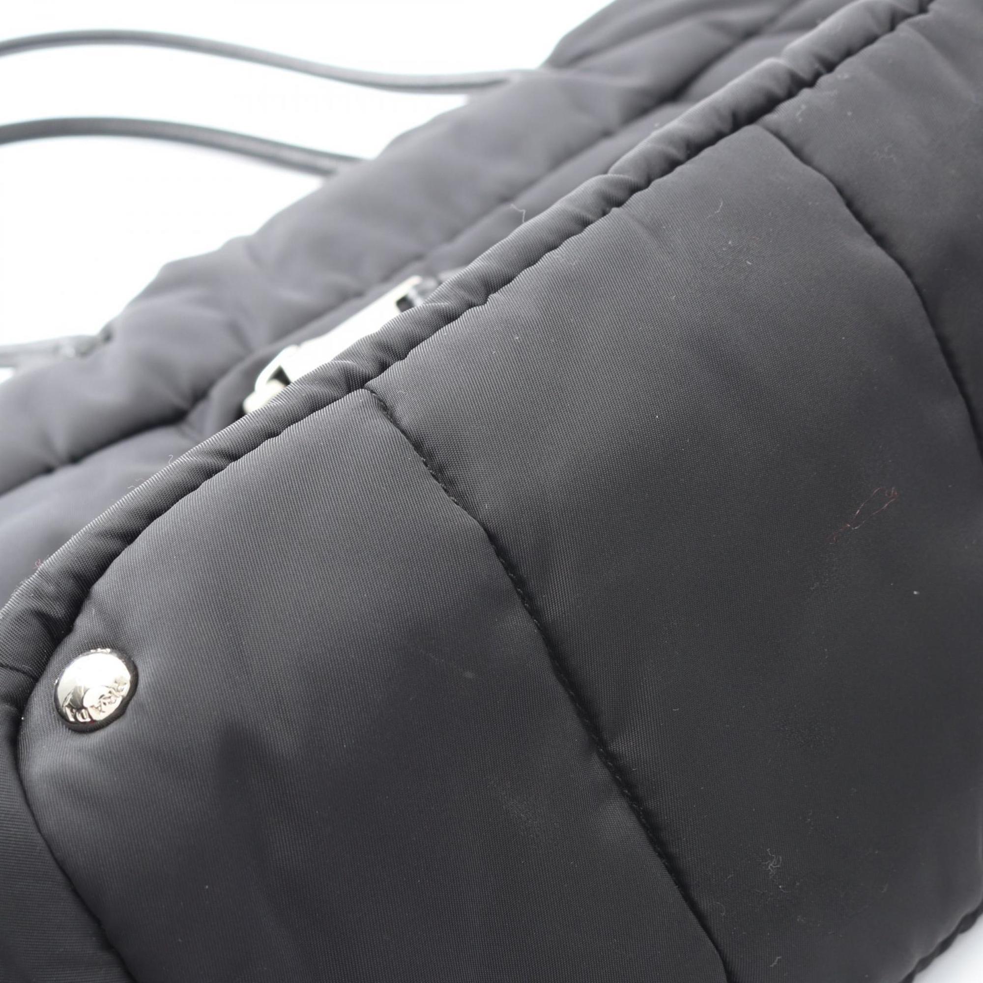 Prada Black Nylon Leather Tote Bag (Pre-Owned)