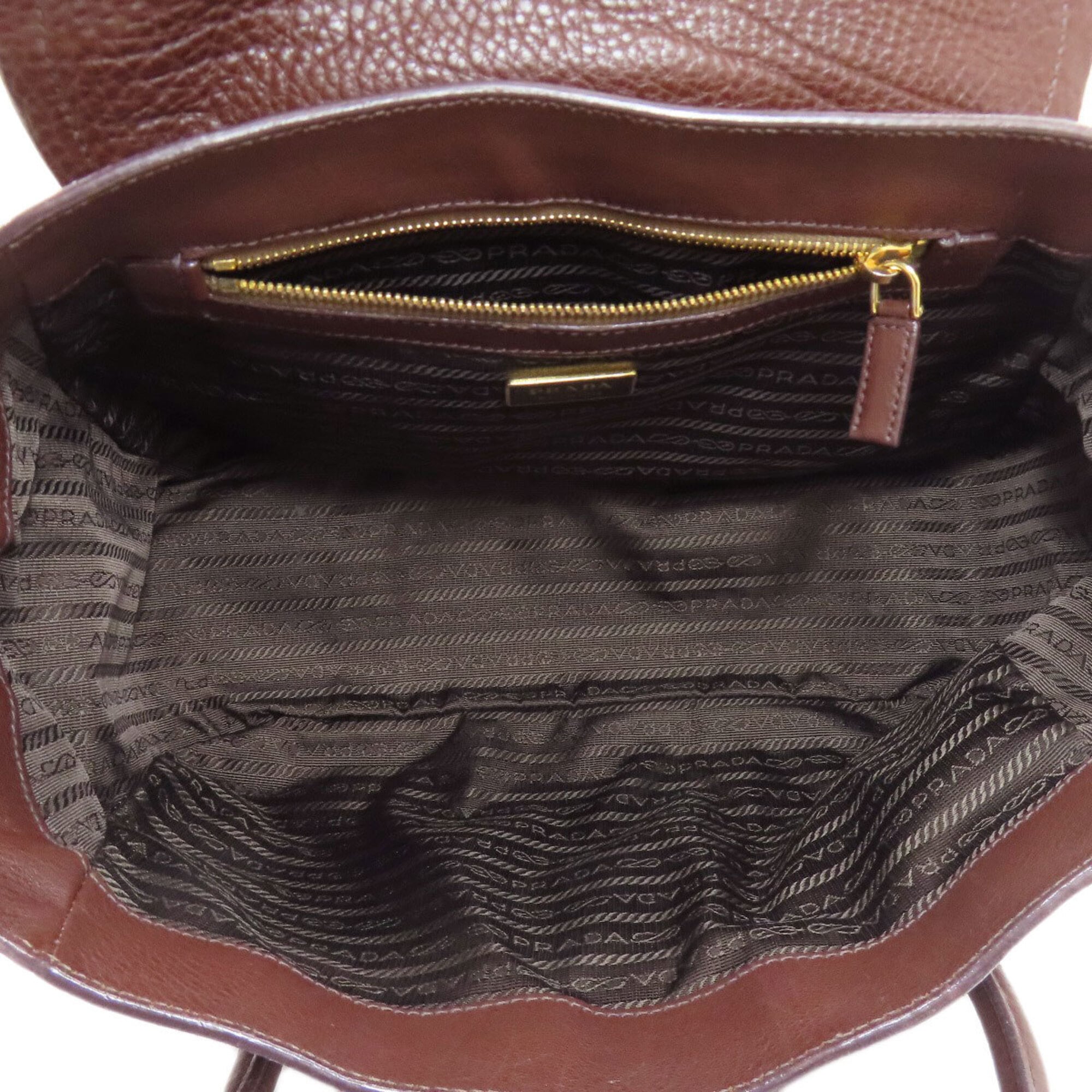Prada Brown Leather Tote Bag (Pre-Owned)