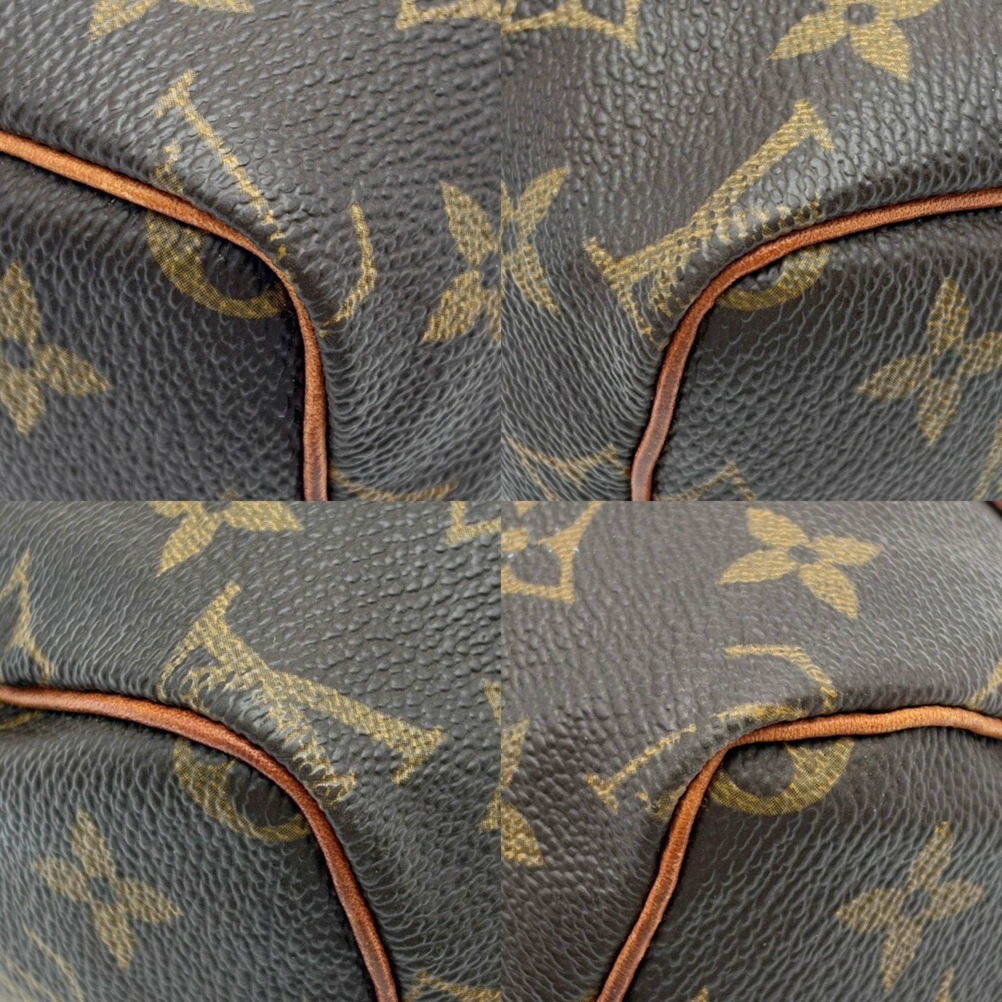 Louis Vuitton Brown Monogram Canvas Leather Boston Bag (Pre-Owned)