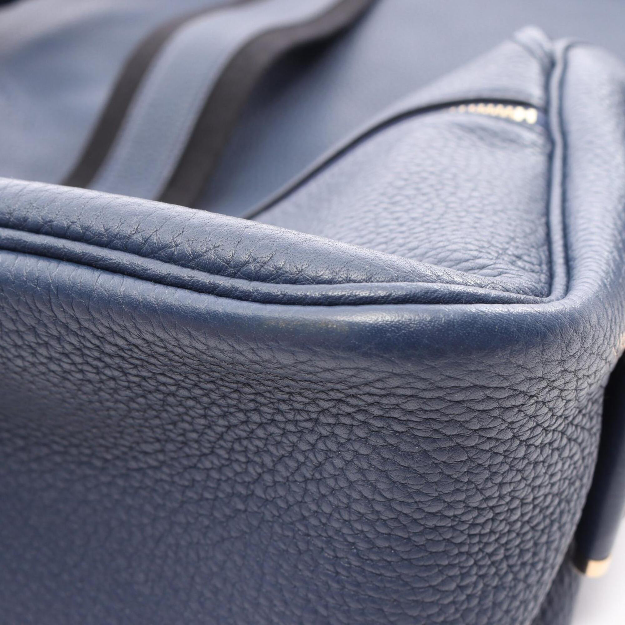 Hermes Black Blue Taurillon Clemence Leather Handbag Shoulder Bag (Pre-Owned)