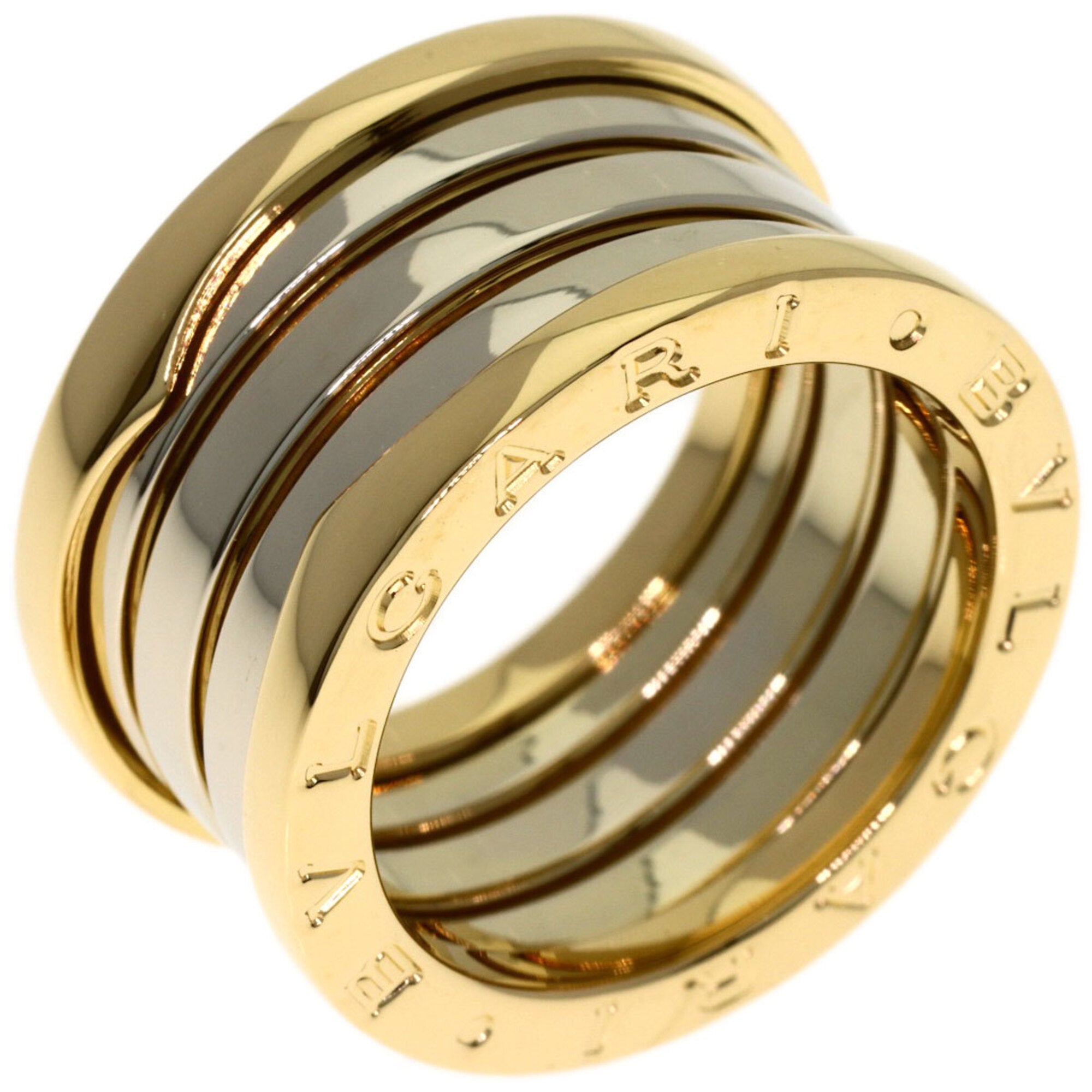 Bvlgari Yellow Gold (18K) White Gold (18K) Band Ring (Pre-Owned)