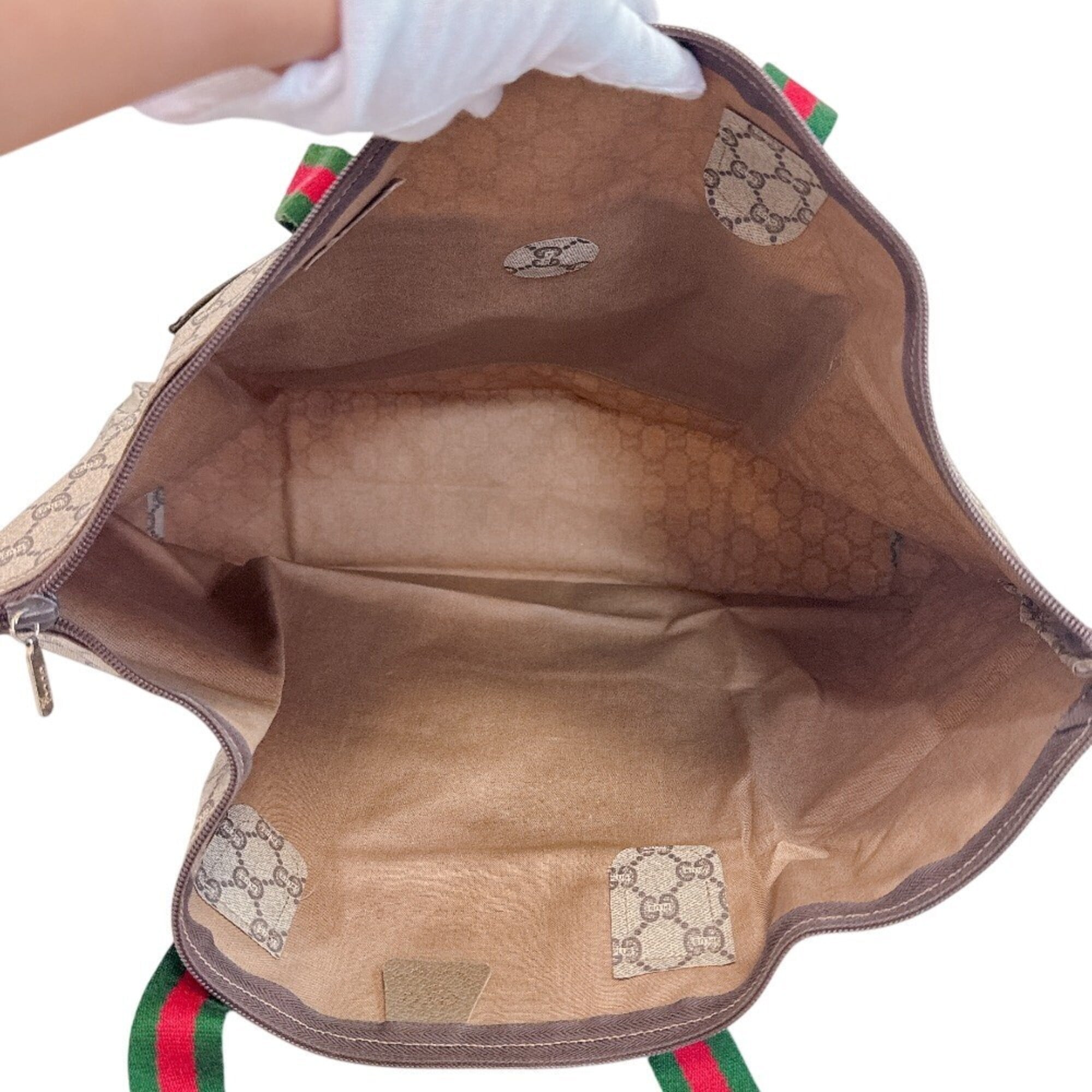Gucci Gg Plus Beige Pvc Tote Bag (Pre-Owned)