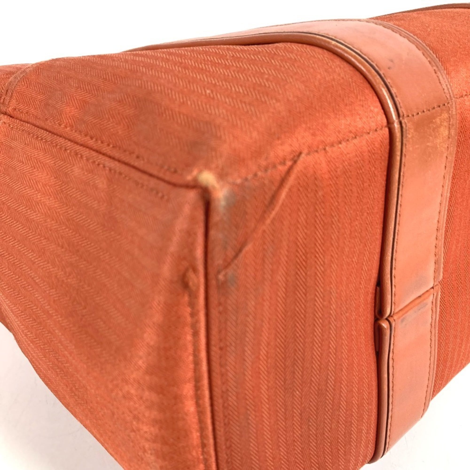 Hermes Orange Cotton Handbag Tote Bag (Pre-Owned)