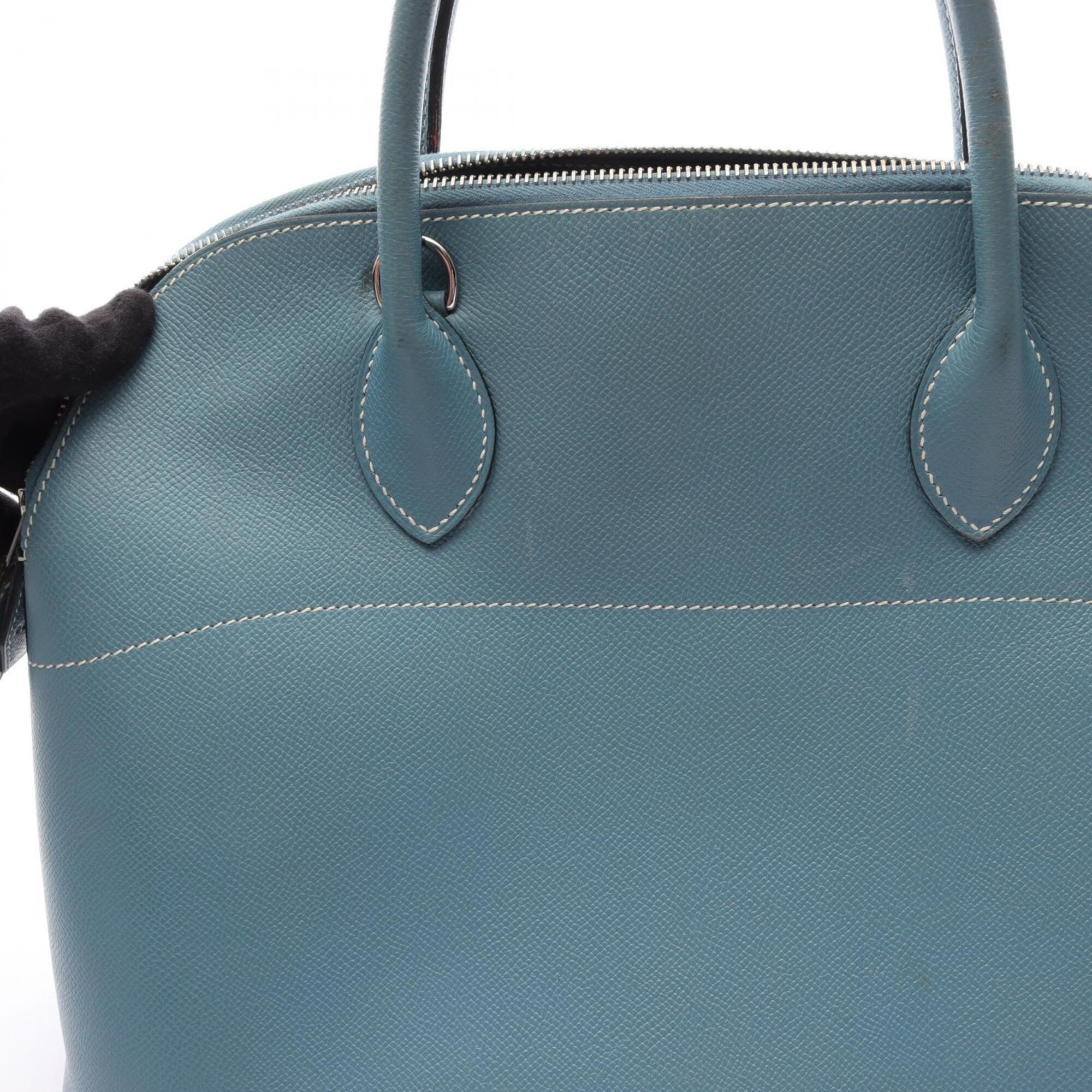 Hermes Blue Blue Jean Epsom Leather Leather Handbag (Pre-Owned)