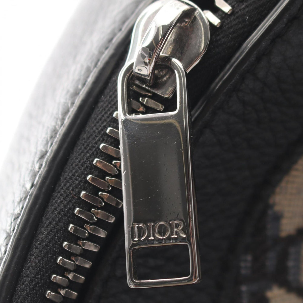 Christian Dior Beige Navy Canvas Leather Backpack (Pre-Owned)