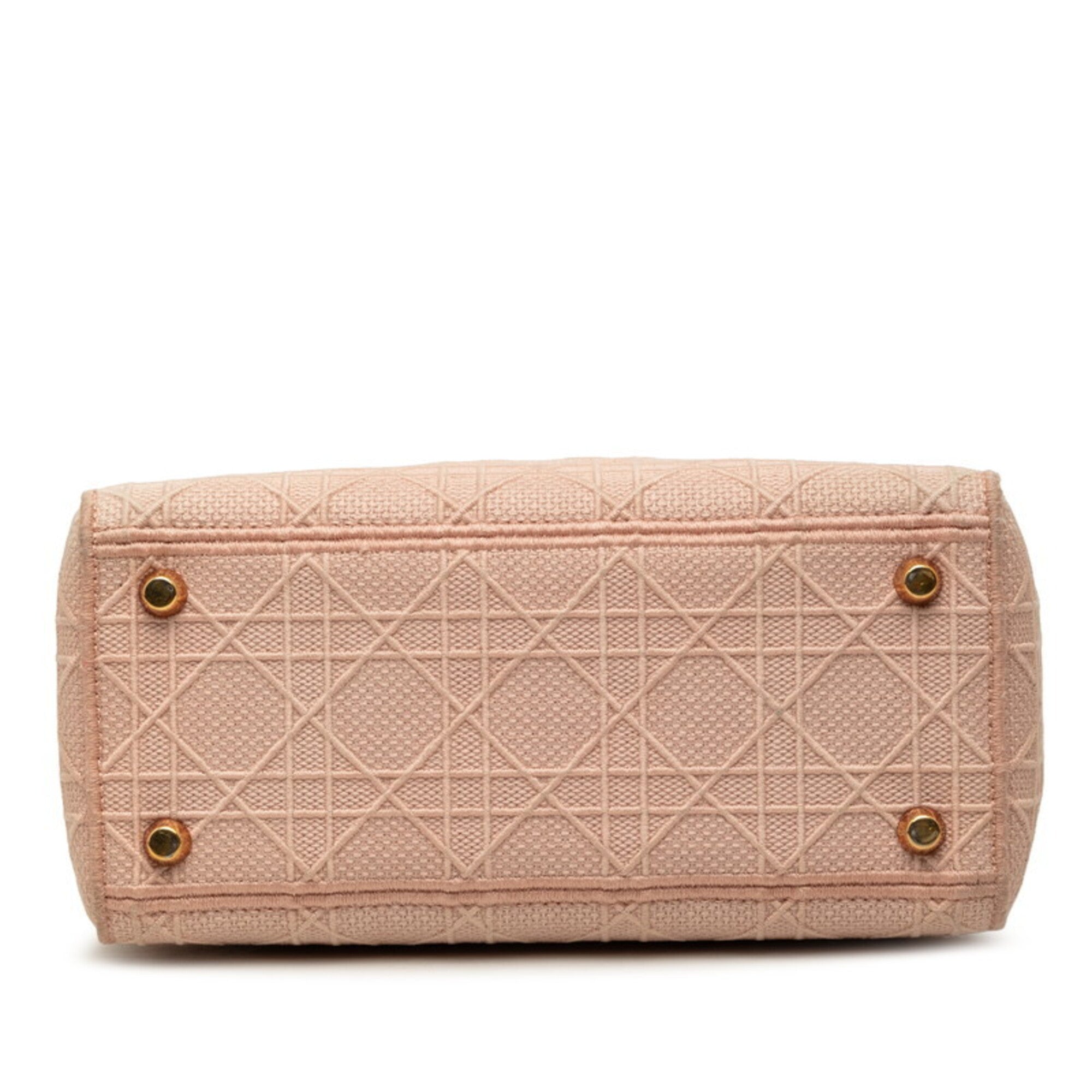 Christian Dior Pink Canvas Handbag Shoulder Bag (Pre-Owned)