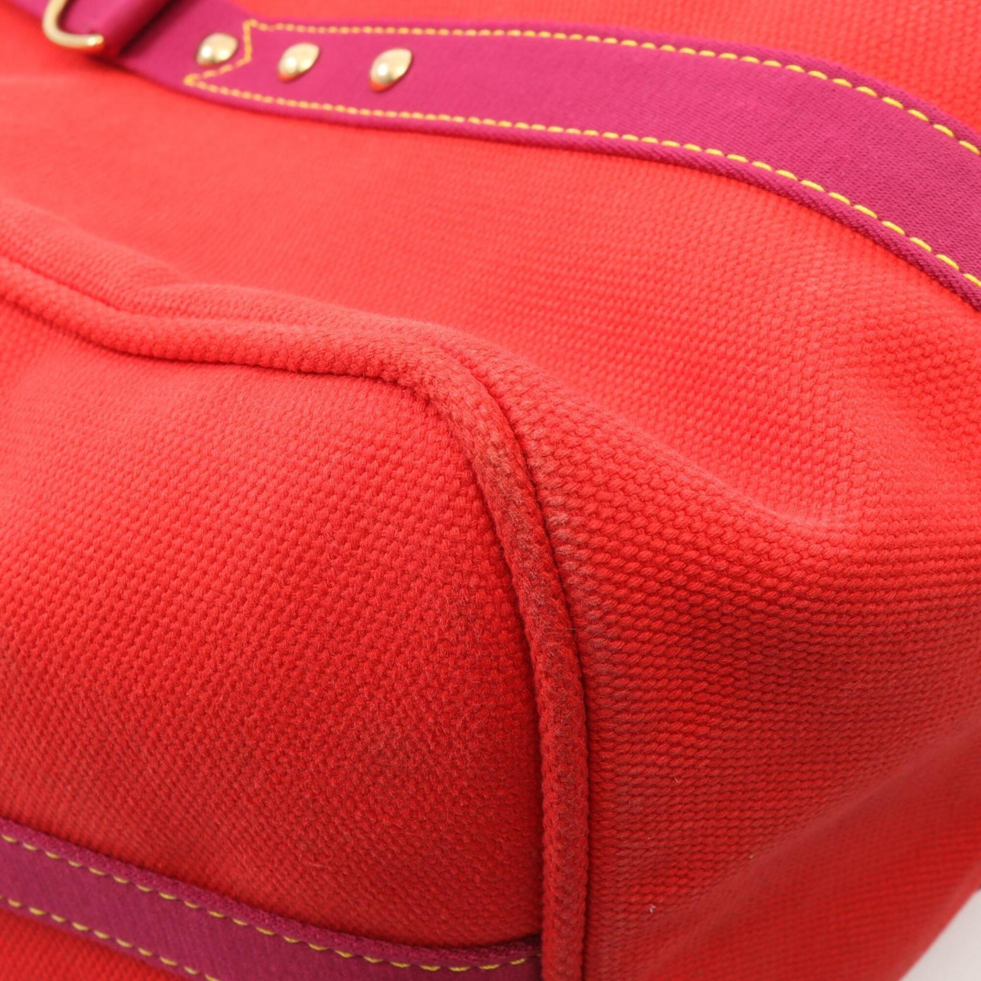 Louis Vuitton Red Color Rouge Canvas Boston Bag Handbag (Pre-Owned)