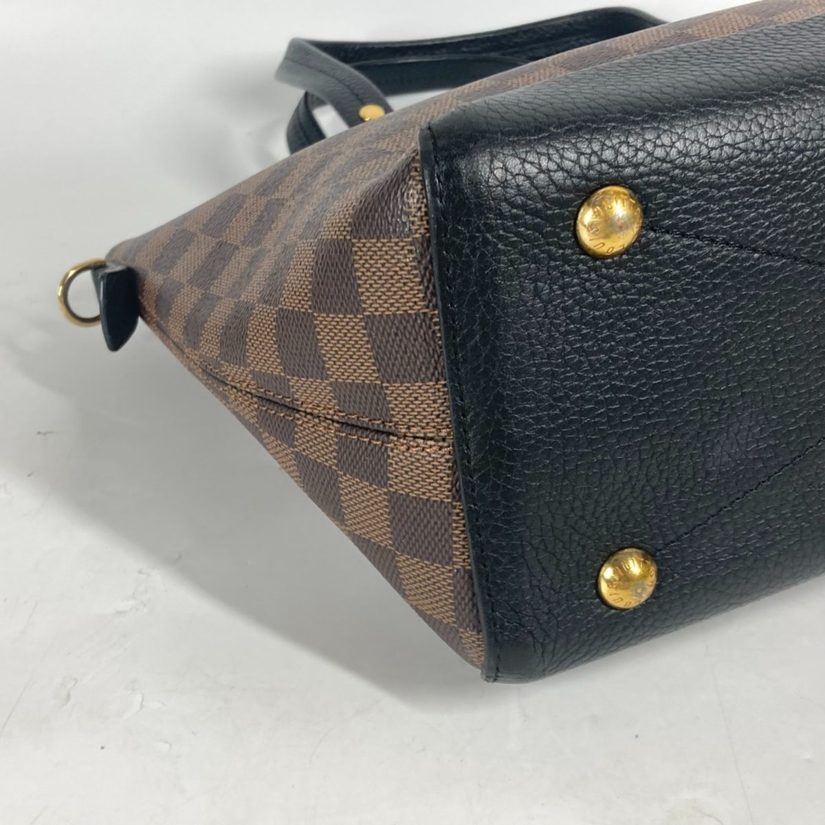 Louis Vuitton Black Brown Damier Canvas Noir Damier Canvas Leather Shoulder Bag Tote Bag (Pre-Owned)