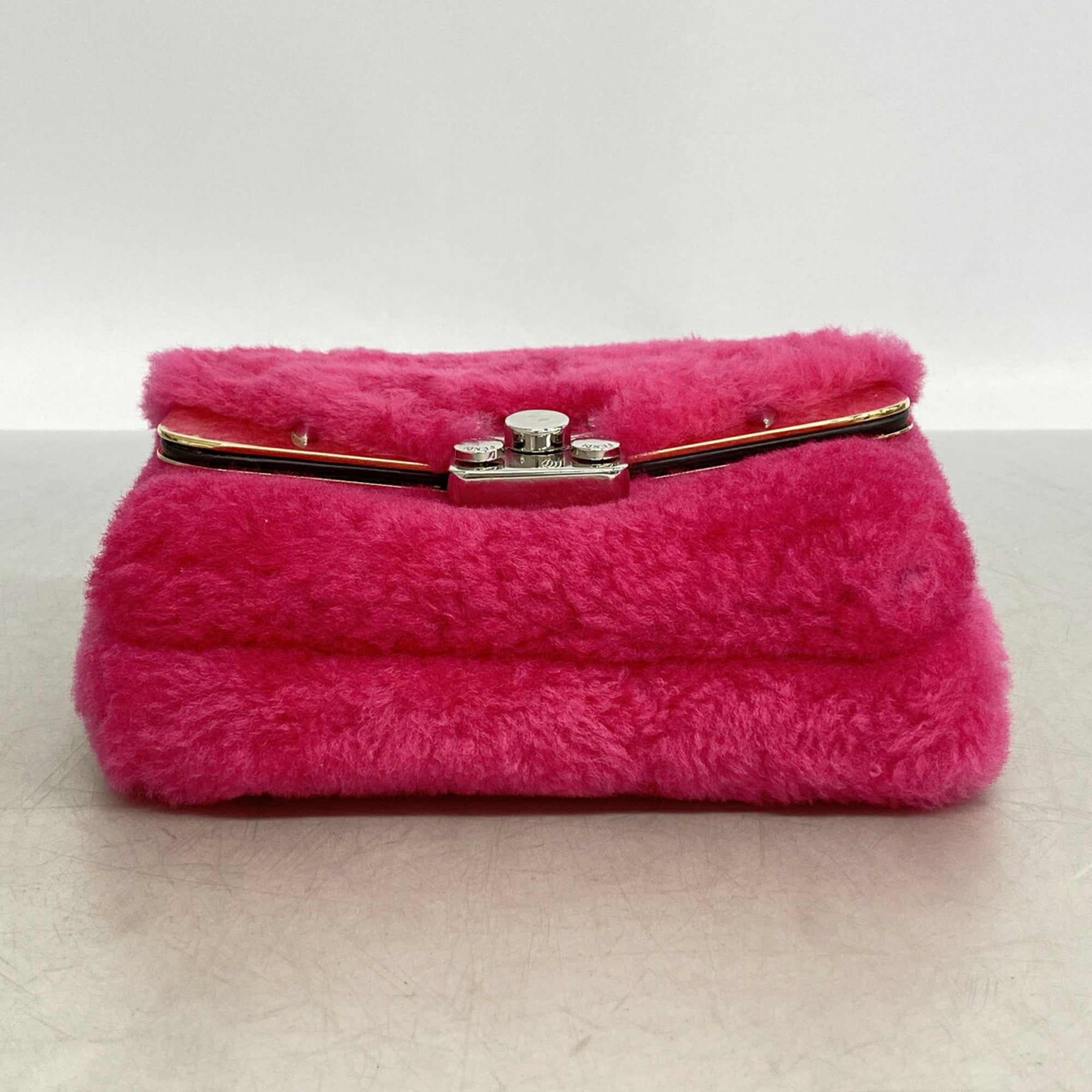 Fendi Pink Fur Shoulder Bag (Pre-Owned)