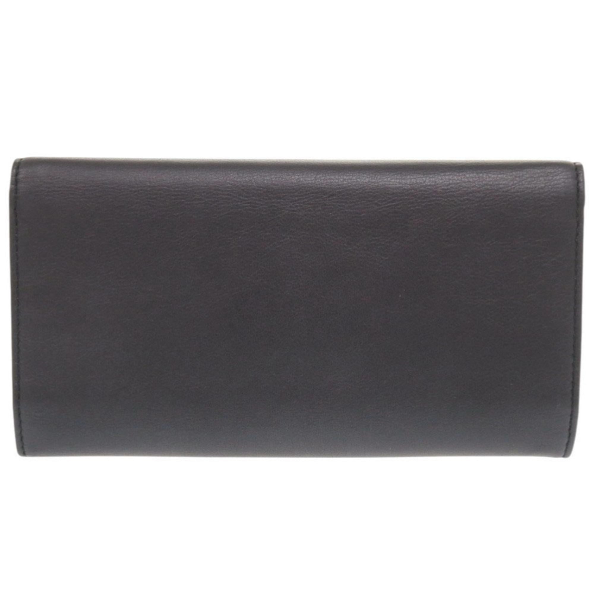 Salvatore Ferragamo Black Leather Wallet (Tri-Fold) (Pre-Owned)