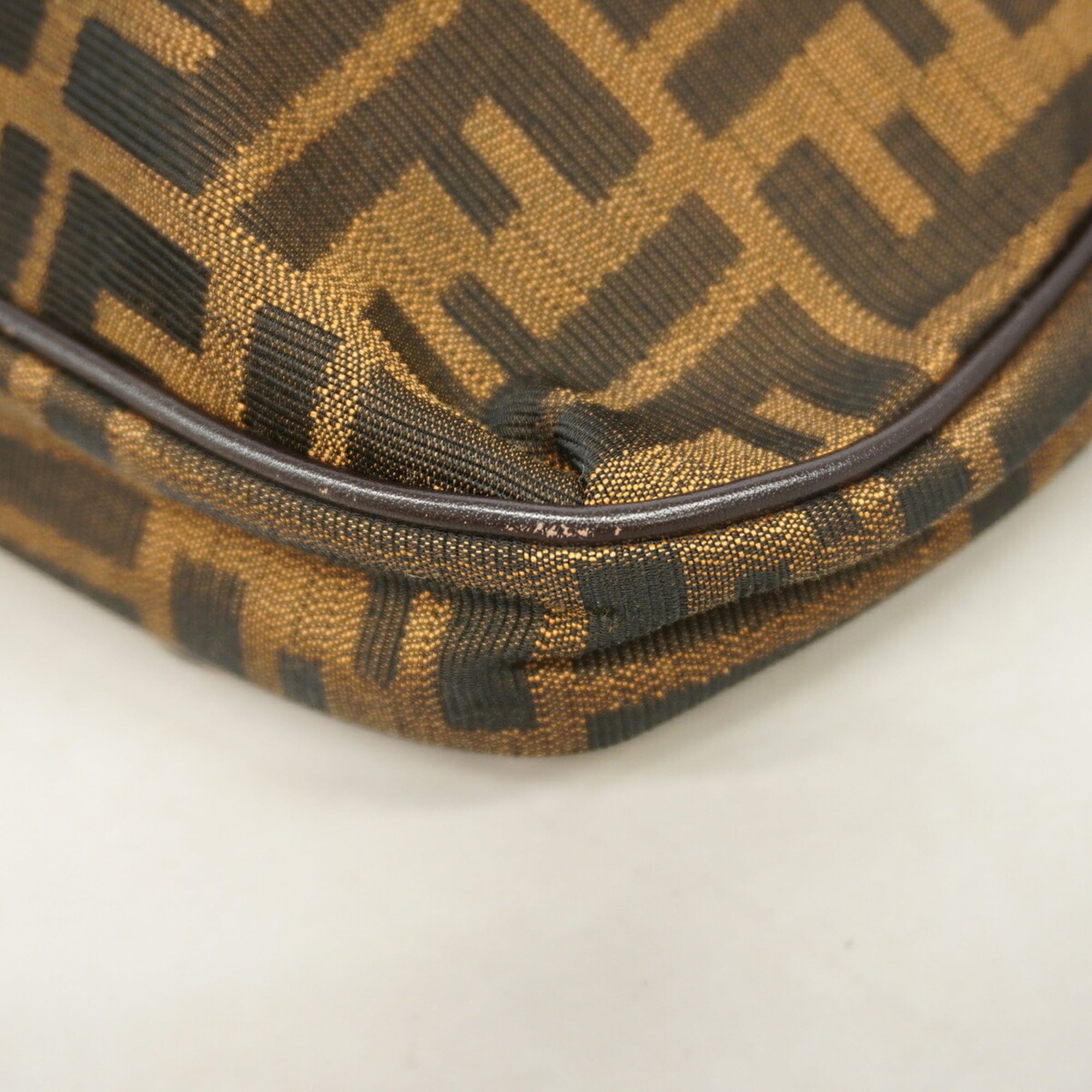 Fendi Brown Nylon Canvas Shoulder Bag (Pre-Owned)
