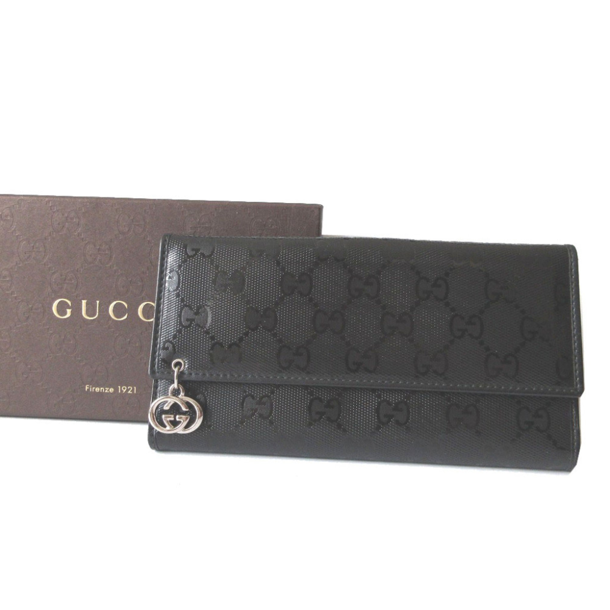 Gucci Black Gg Imprimé Long Wallet (Bi-Fold) (Pre-Owned)