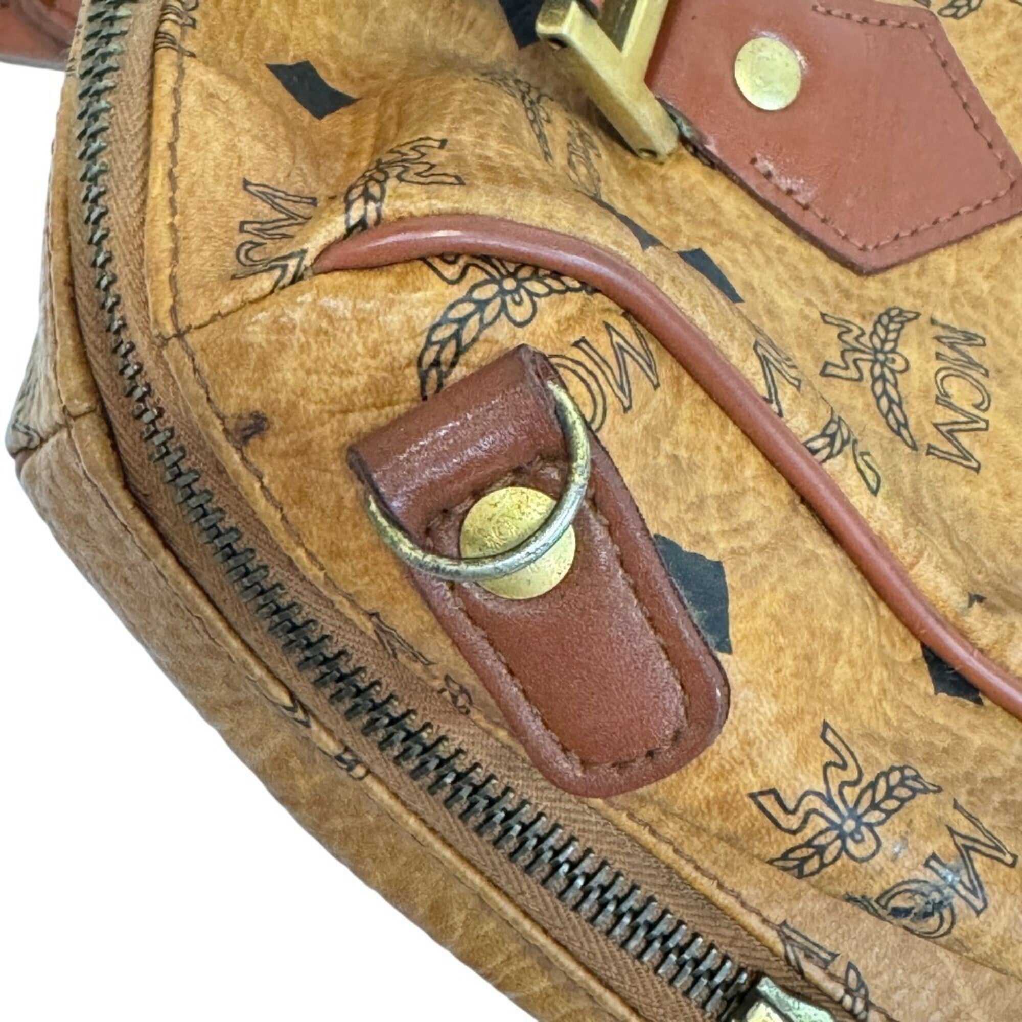 Mcm Brown Leather Boston Bag (Pre-Owned)