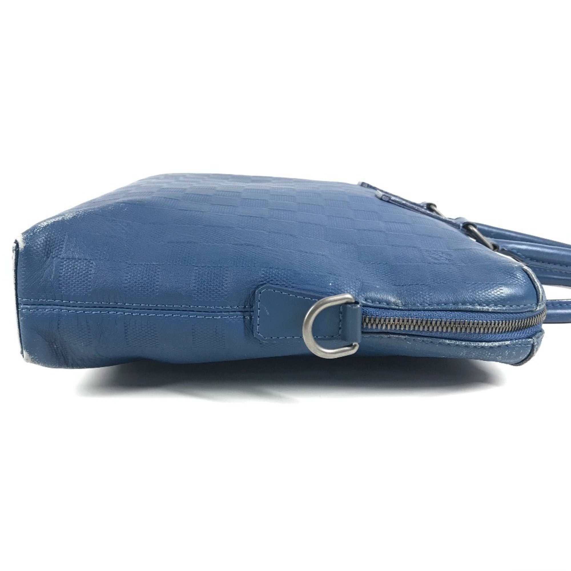 Louis Vuitton Blue Damier Infini Leather Briefcase Handbag (Pre-Owned)