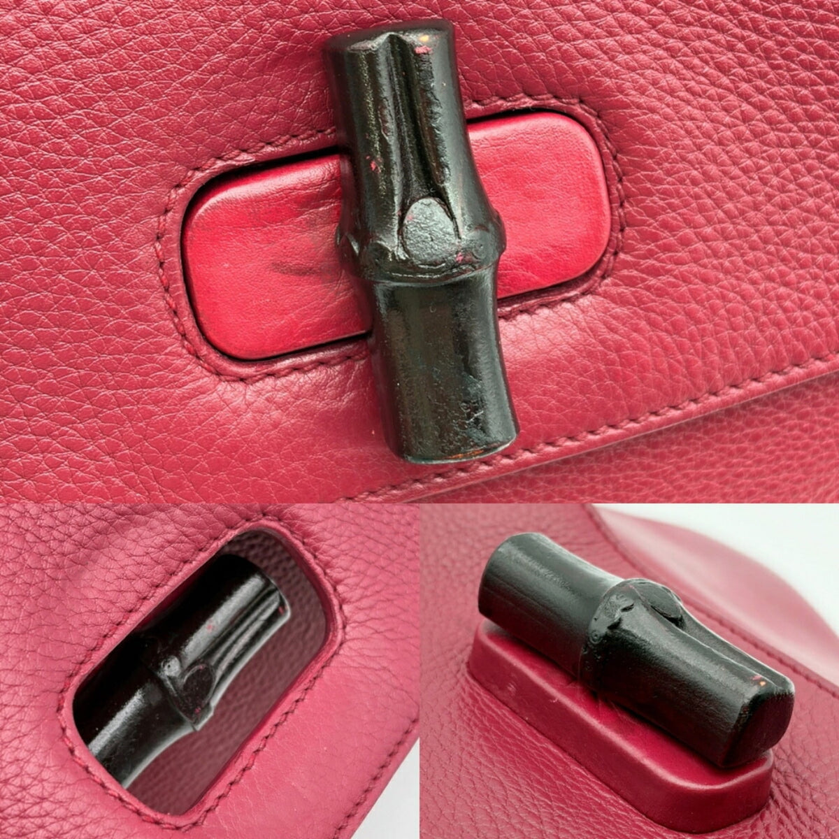 Gucci Bordeaux Leather Shoulder Bag (Pre-Owned)