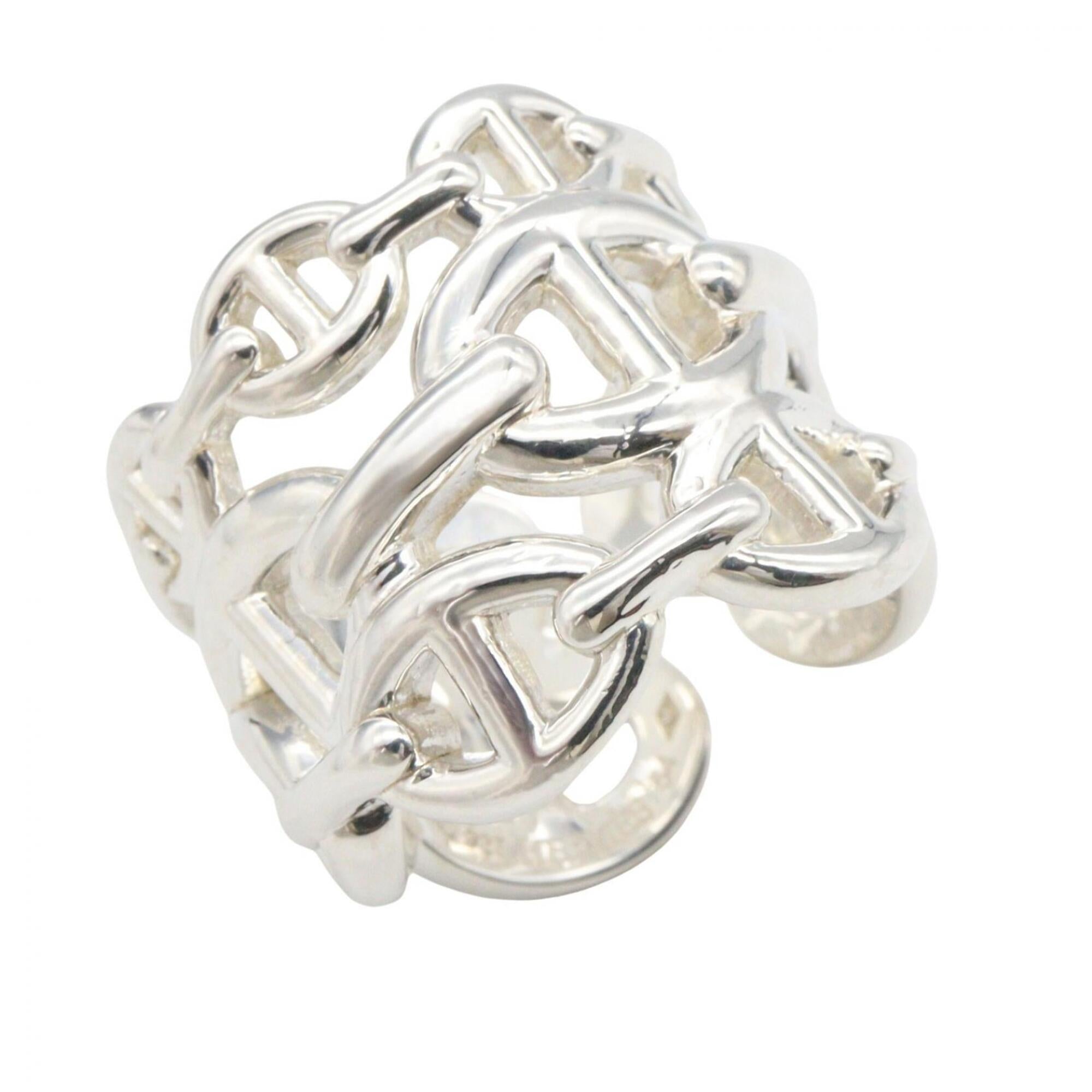 Hermes Silver Silver 925 Band Ring (Pre-Owned)