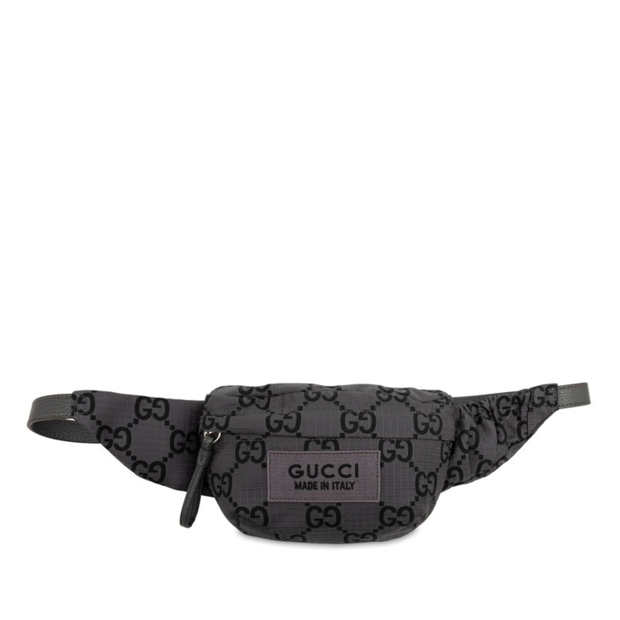 Gucci Gray Nylon Leather Fanny Pack (Pre-Owned)