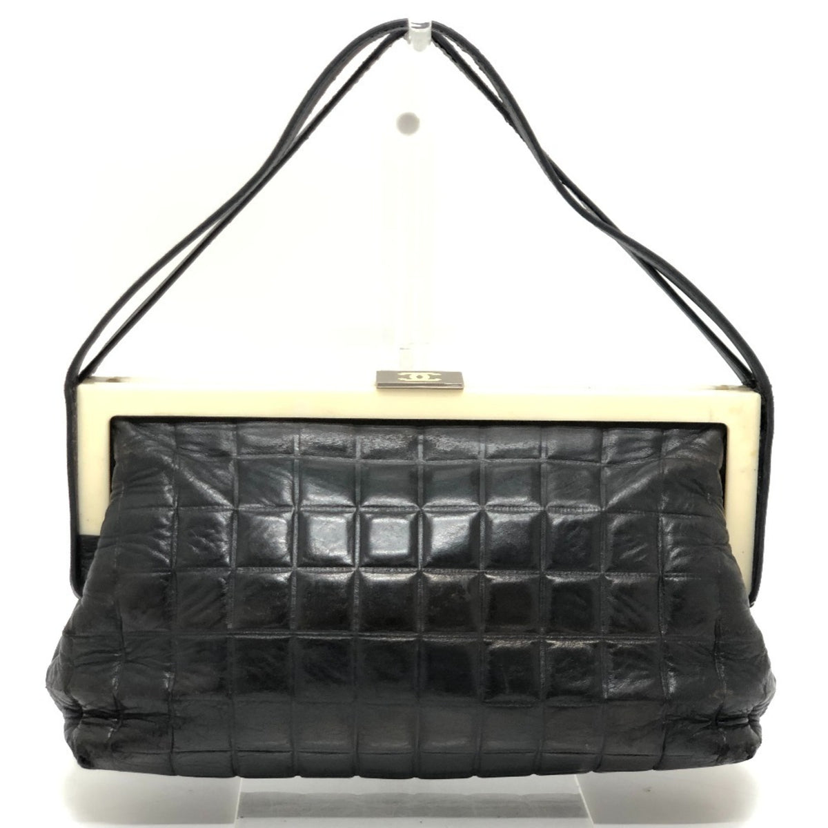 Chanel Black Leather Handbag Shoulder Bag (Pre-Owned)
