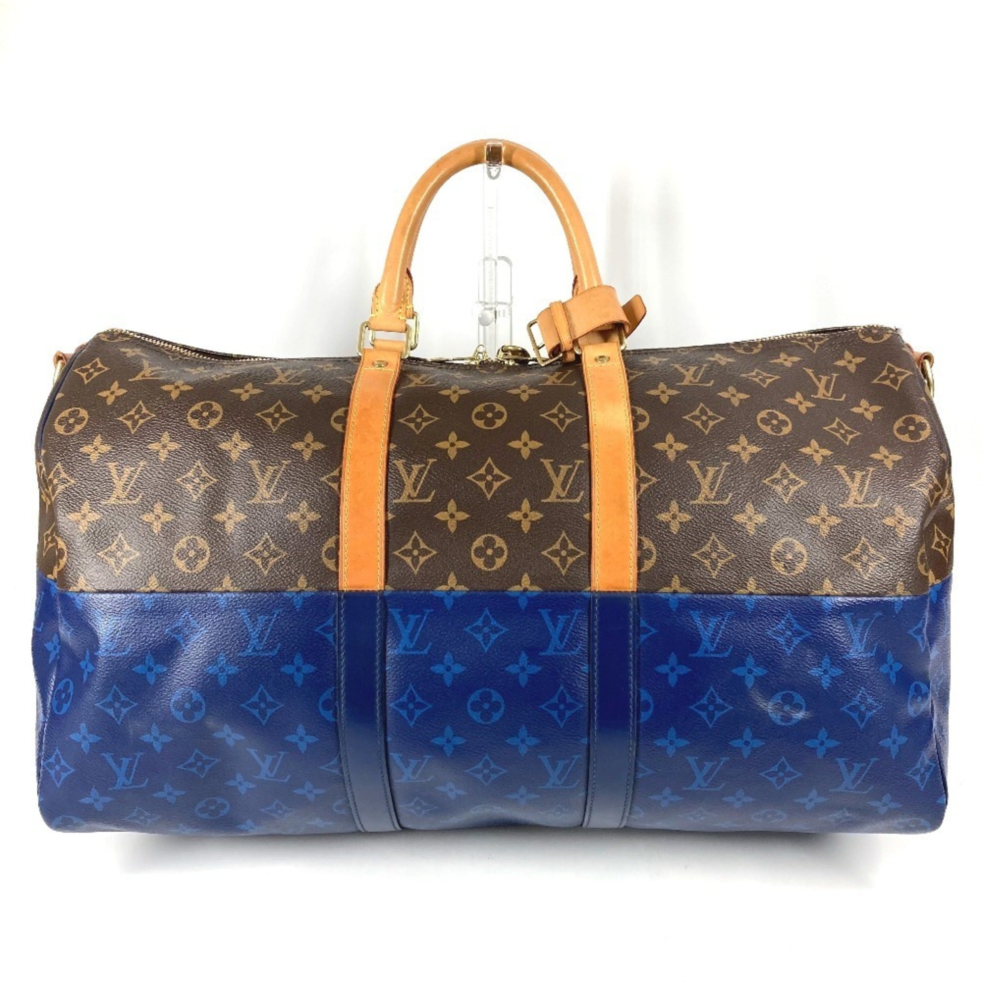 Louis Vuitton Blue Brown Monogram Boston Bag Shoulder Bag (Pre-Owned)