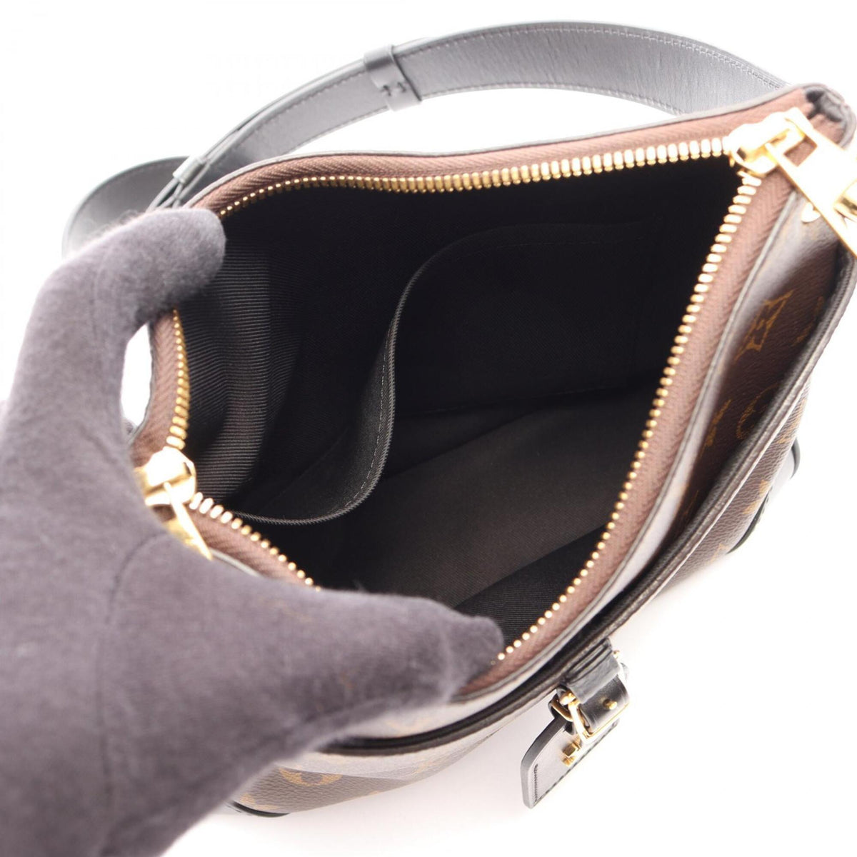 Louis Vuitton Black Brown Monogram Noir Monogram Leather Handbag Shoulder Bag (Pre-Owned)