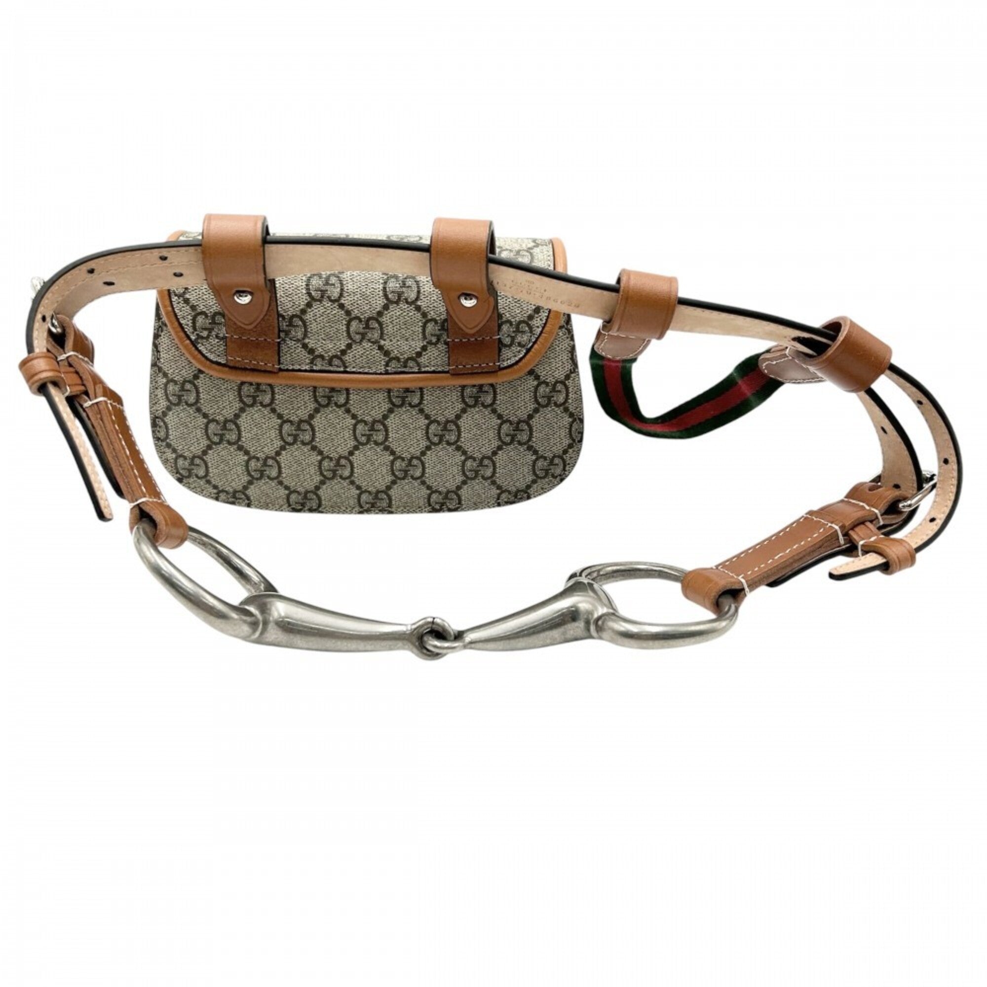 Gucci Beige Brown Gg Supreme Canvas Leather Fanny Pack Pouch Sling Bag (Pre-Owned)
