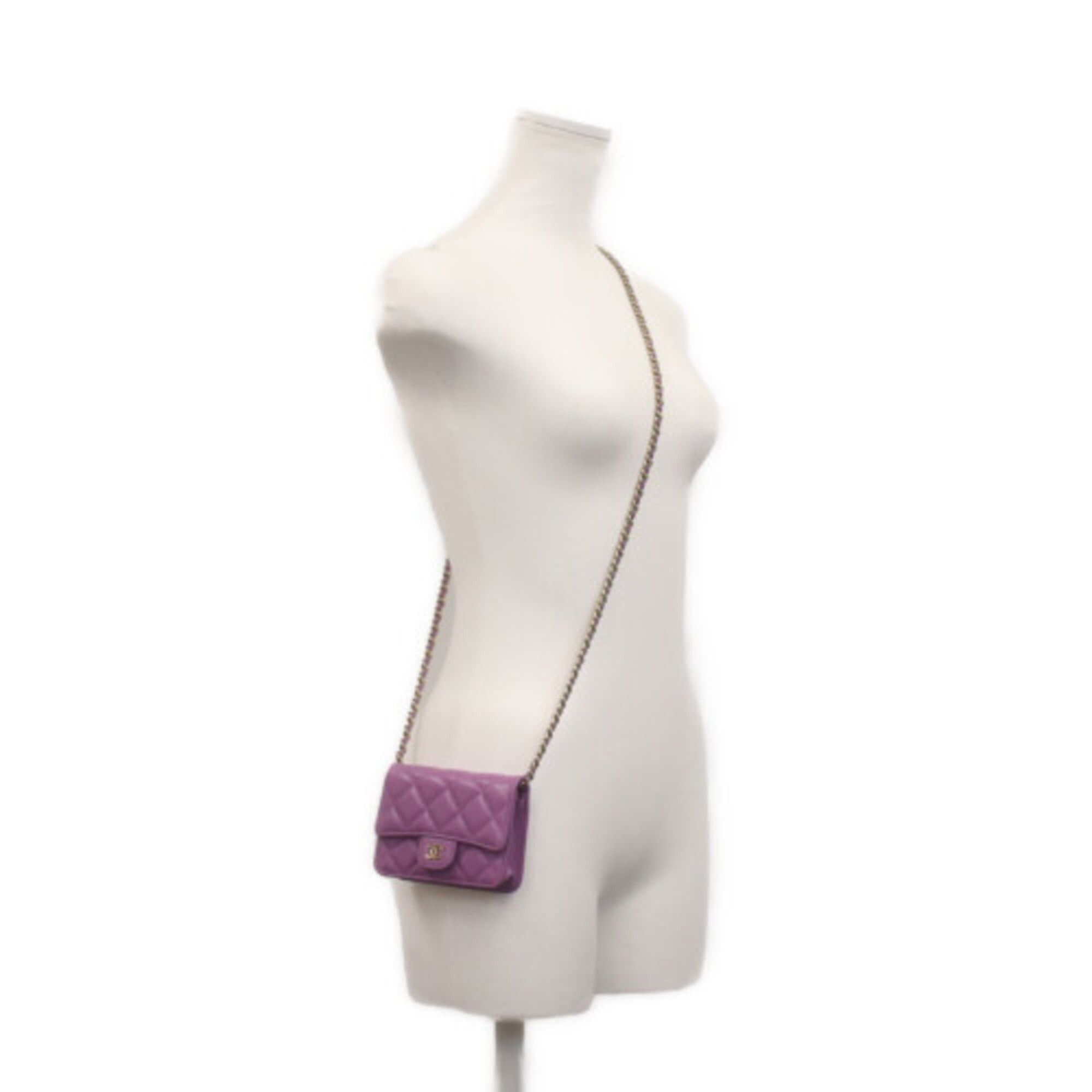 Chanel Purple Grained Calfskin Shoulder Bag (Pre-Owned)