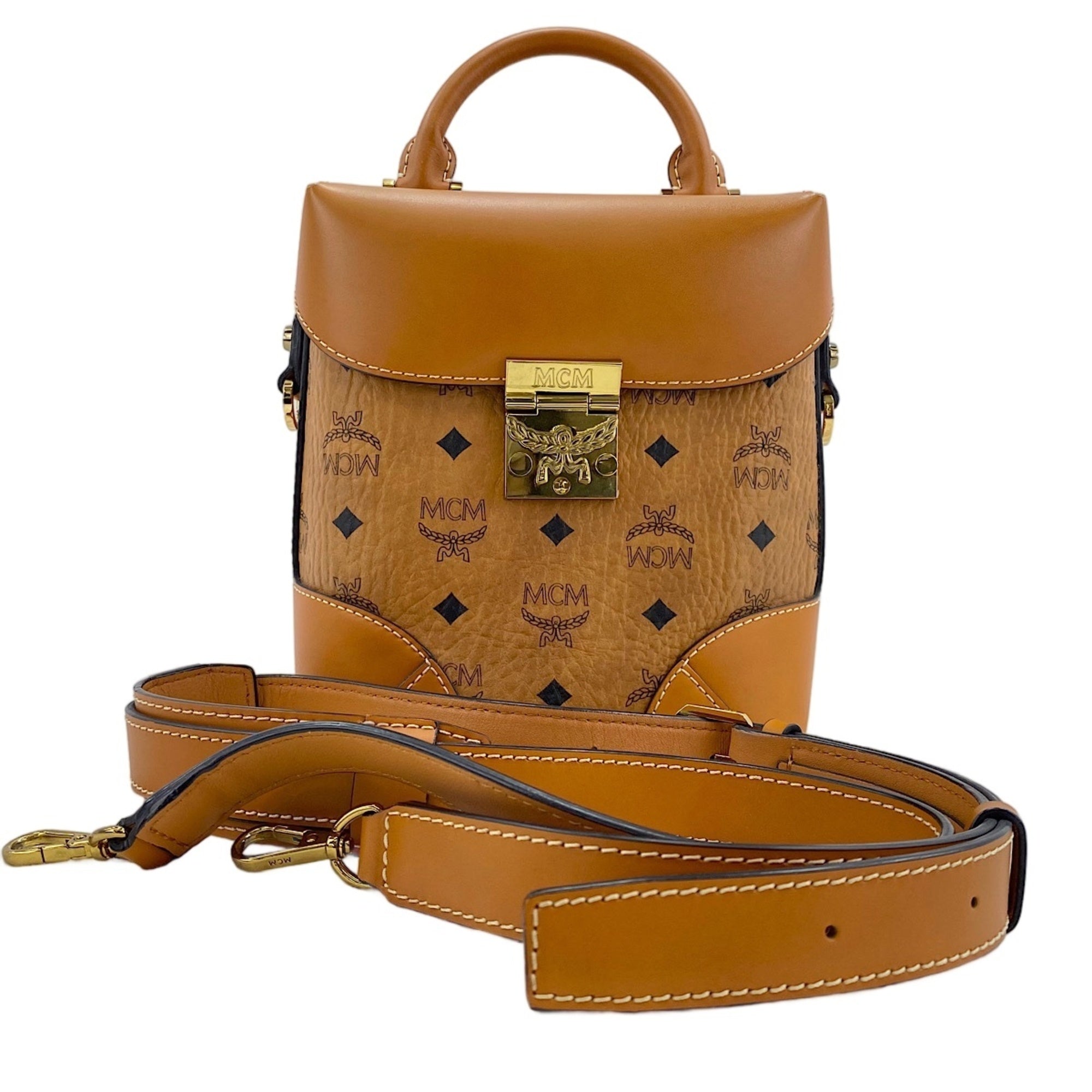 Mcm Orange Shoulder Bag (Pre-Owned)