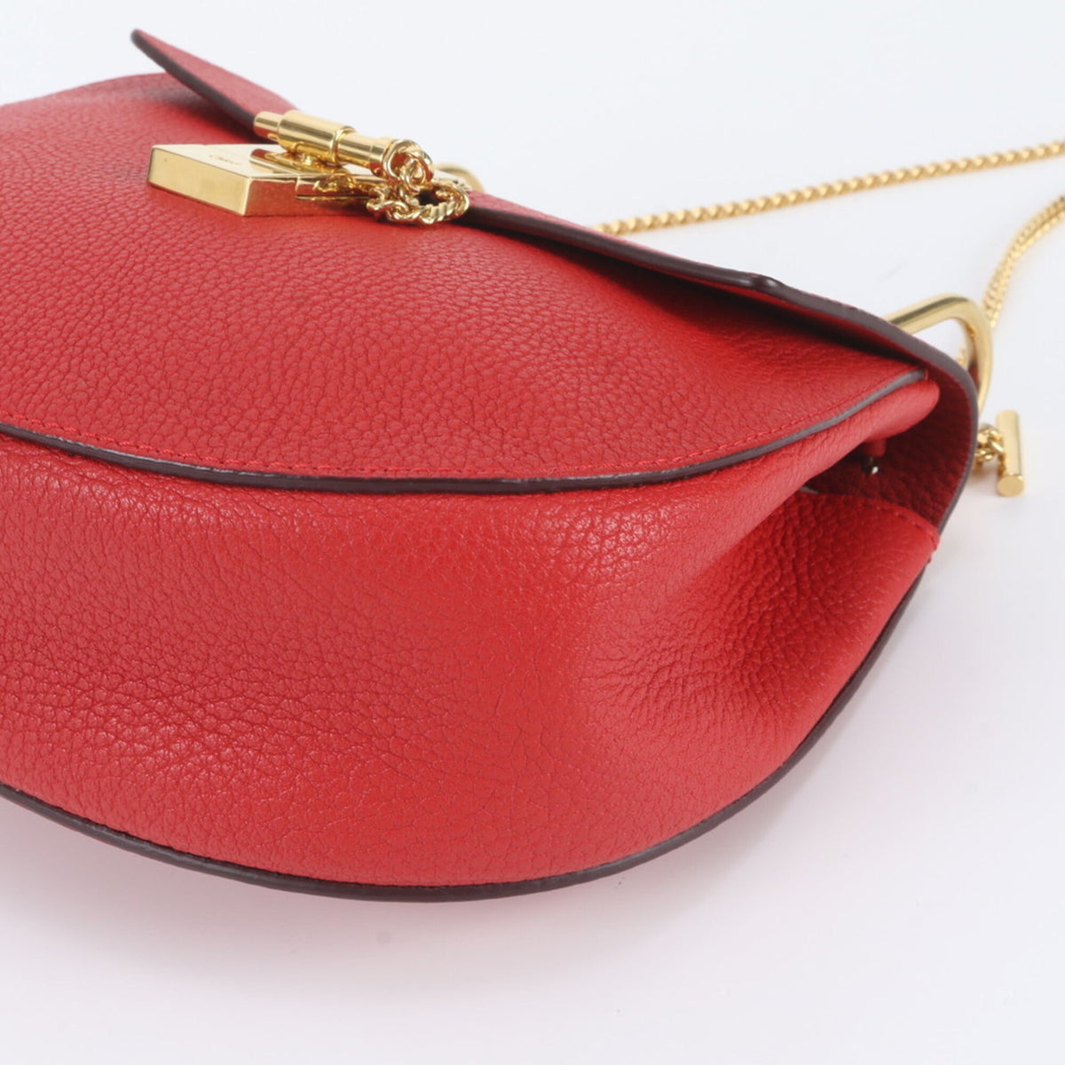 Chloé Gold Red Color Leather Crossbody Bag Shoulder Bag (Pre-Owned)