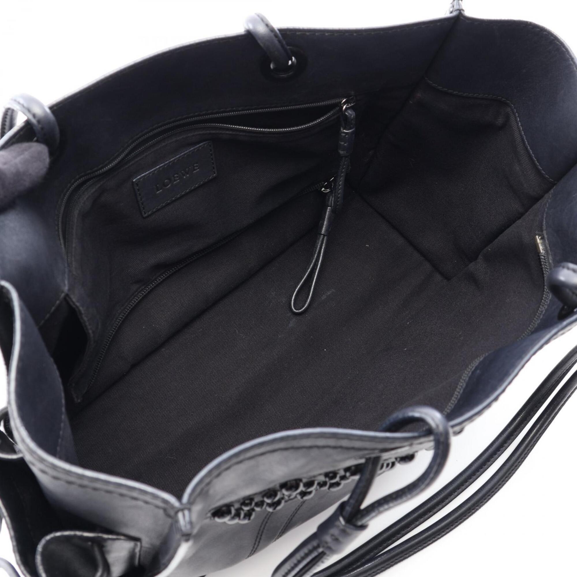 Loewe Black Leather Handbag Tote Bag (Pre-Owned)