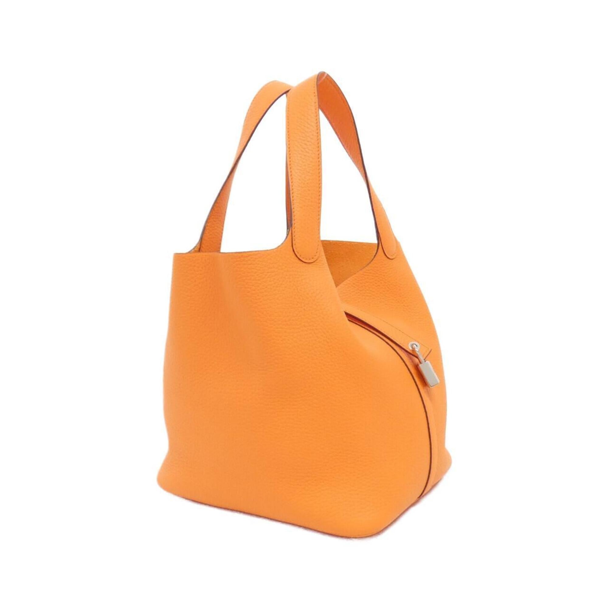 Hermes Orange Taurillon Clemence Leather Handbag (Pre-Owned)