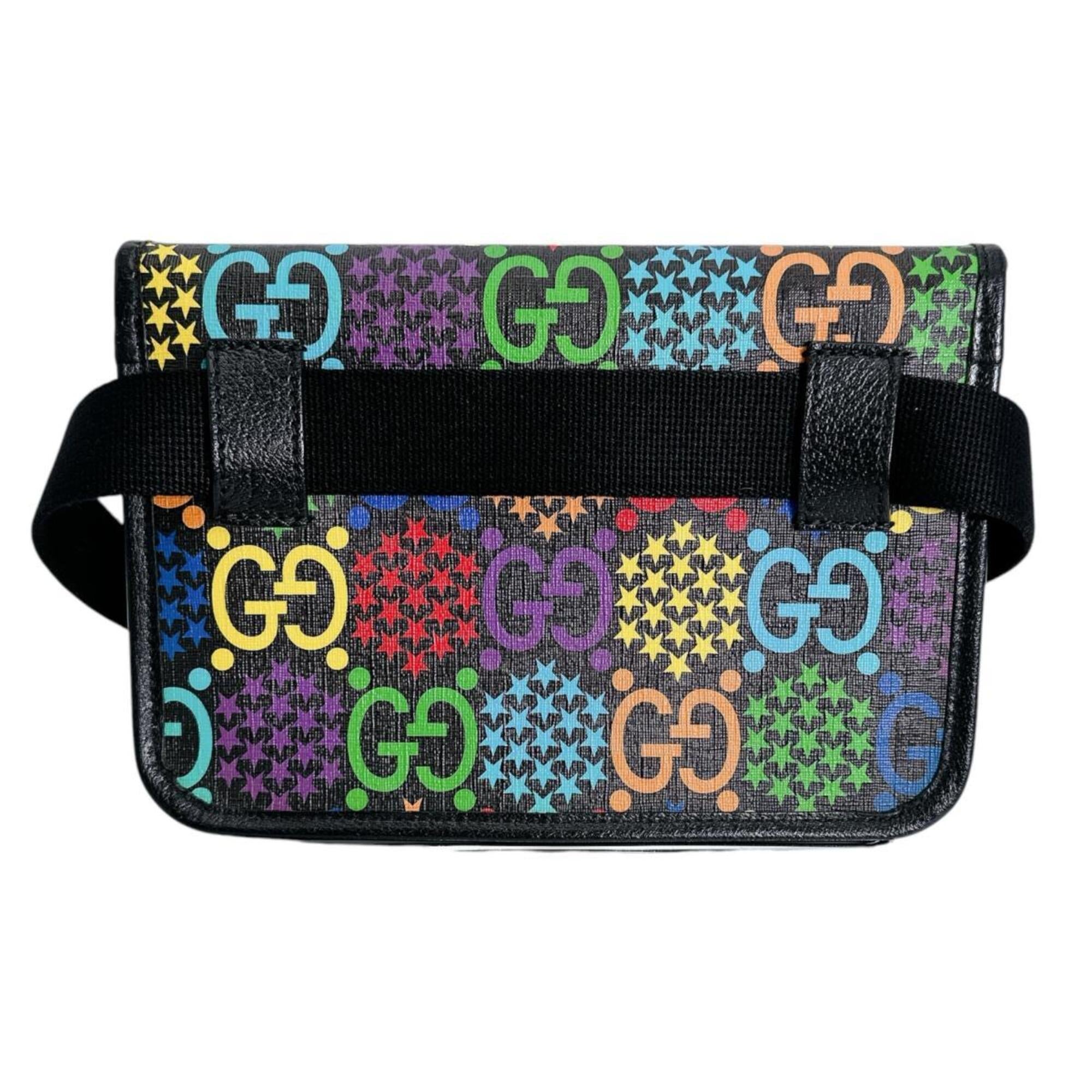 Gucci Black Multi-Color Leather Fanny Pack (Pre-Owned)