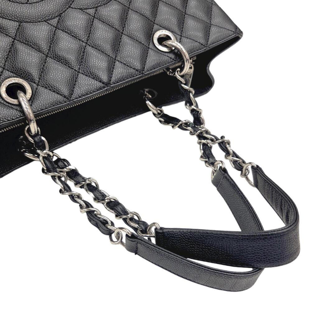 Chanel Black Grained Calfskin Tote Bag (Pre-Owned)