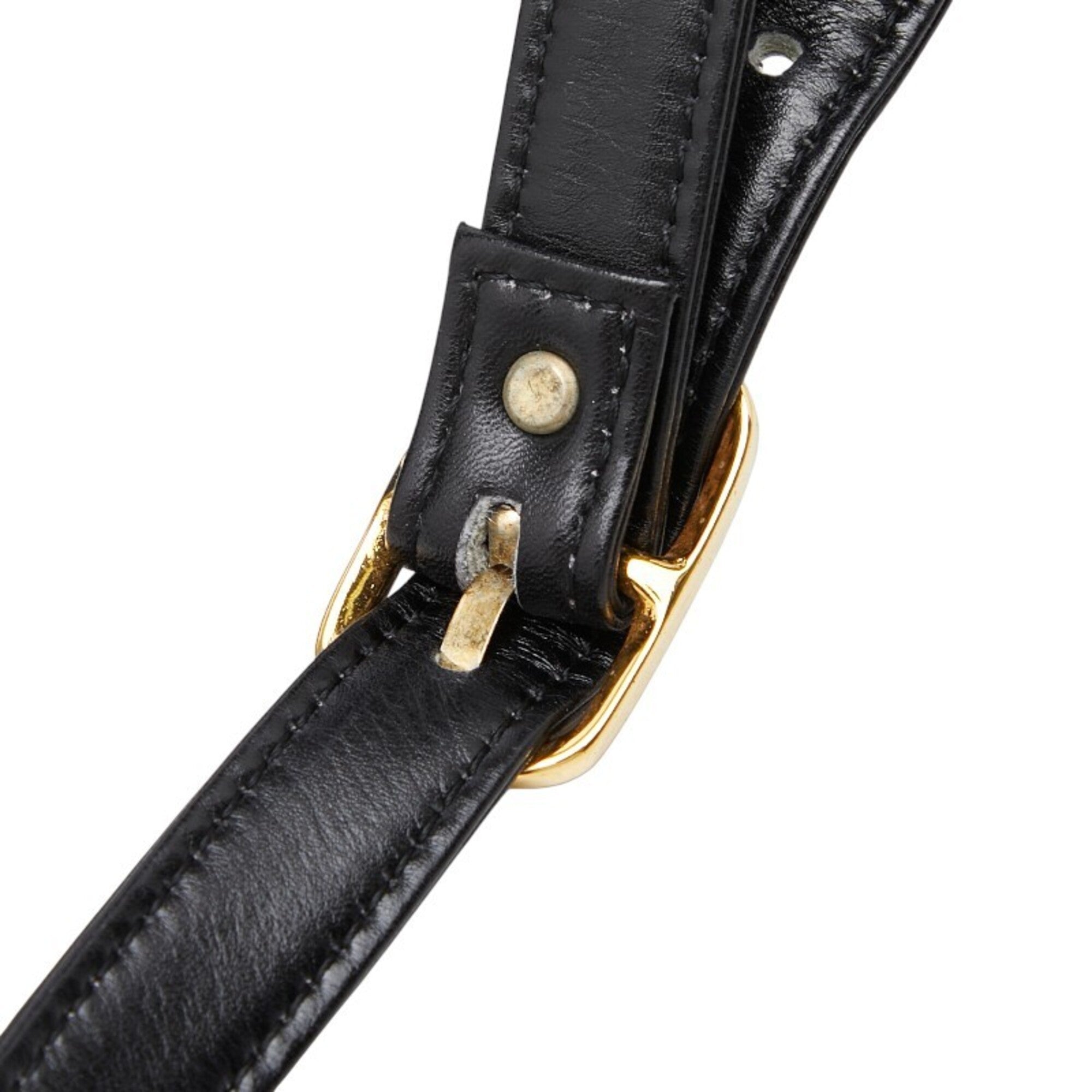 Saint Laurent Black Navy Leather Shoulder Bag (Pre-Owned)