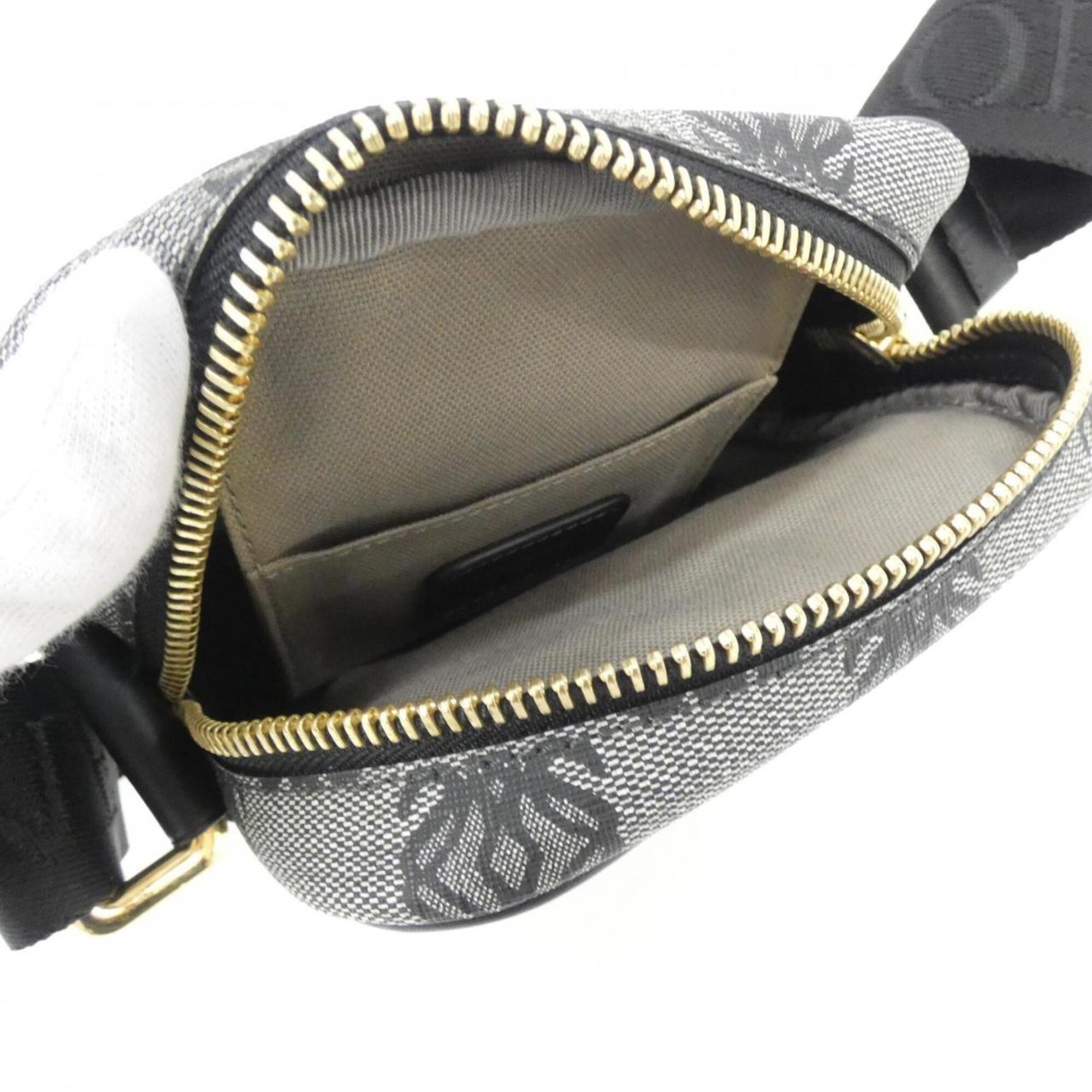 Loewe Black Gray Coated Canvas Shoulder Bag (Pre-Owned)