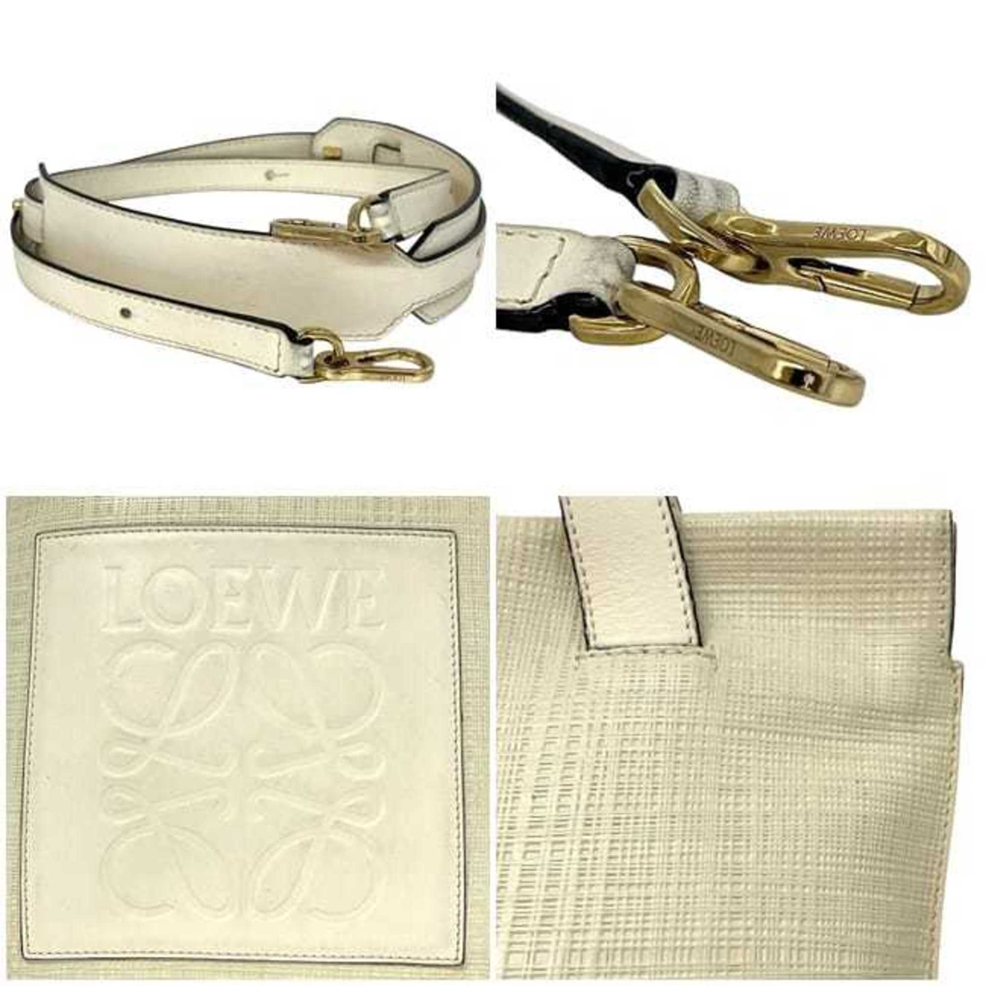 Loewe Ivory White Leather Shoulder Bag Tote Bag (Pre-Owned)