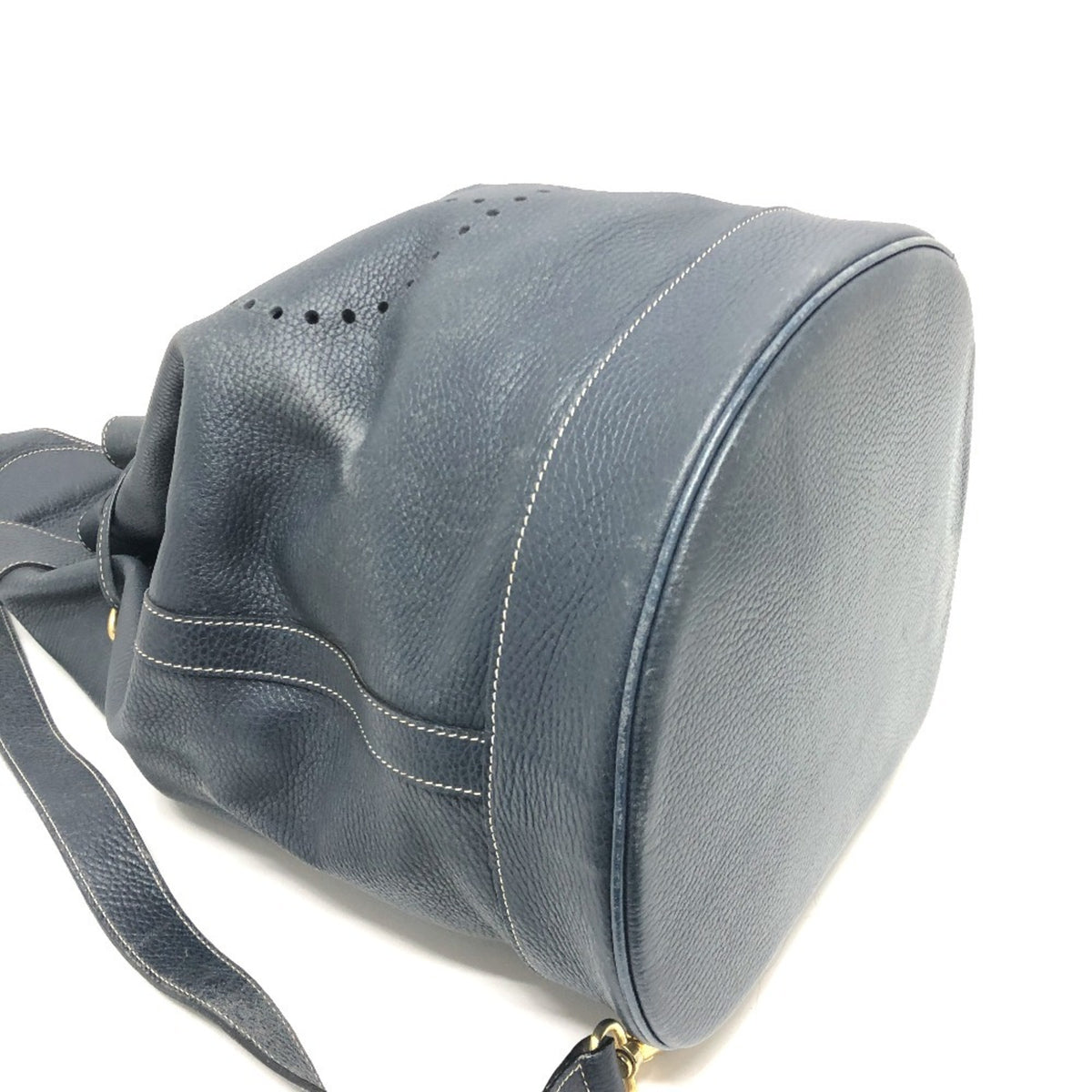 Hermes Navy Leather Shoulder Bag (Pre-Owned)