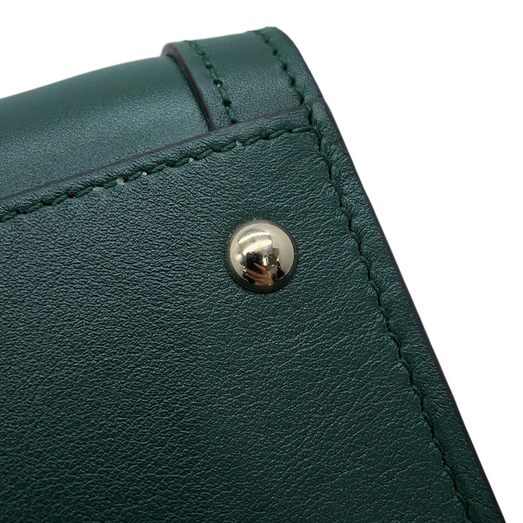 Gucci Green Leather Handbag Tote Bag (Pre-Owned)