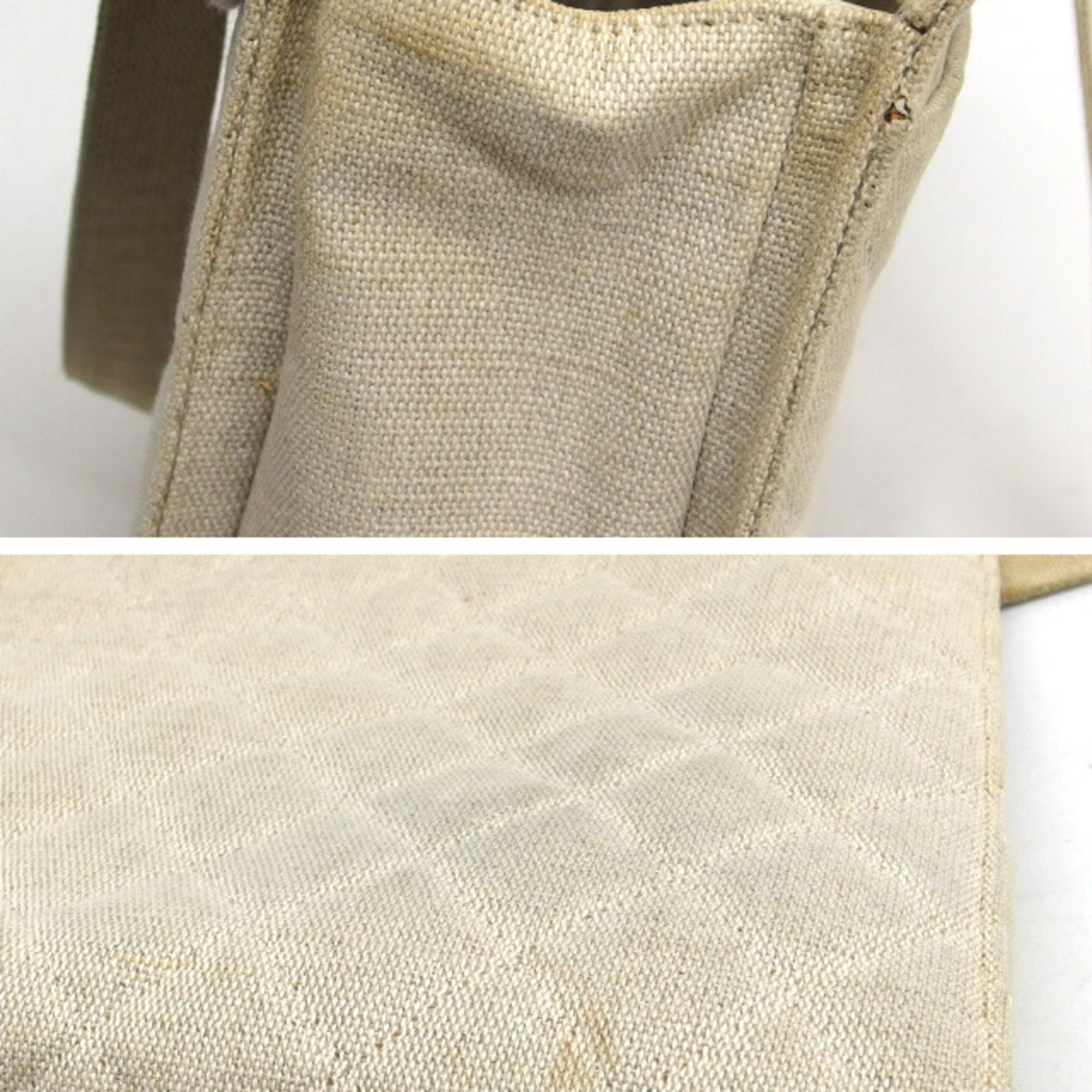 Chanel Ivory Light Beige Off-White Canvas Shoulder Bag Tote Bag (Pre-Owned)