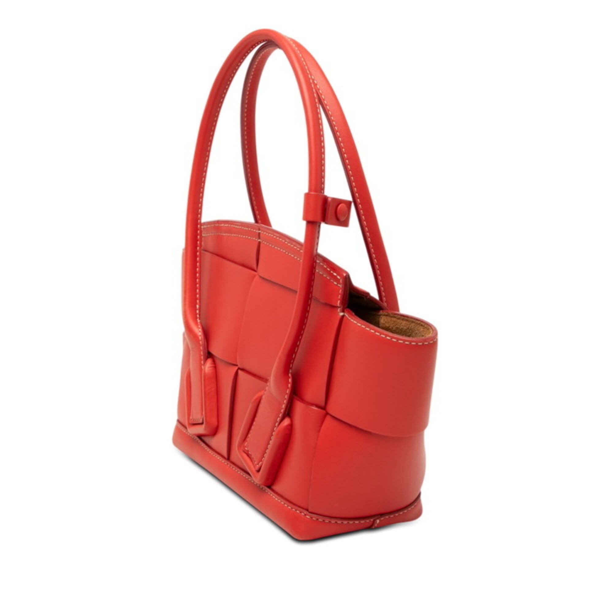Bottega Veneta Red Color Leather Handbag Shoulder Bag (Pre-Owned)